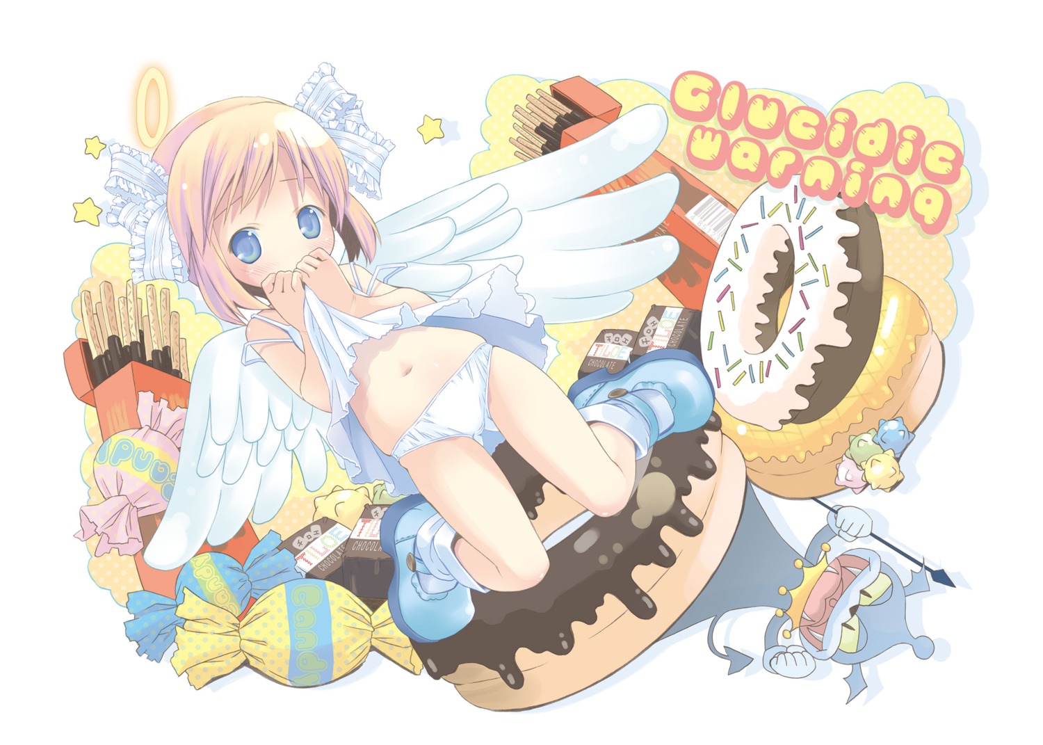 angel dress loli no_bra pantsu pop skirt_lift summer_dress wings