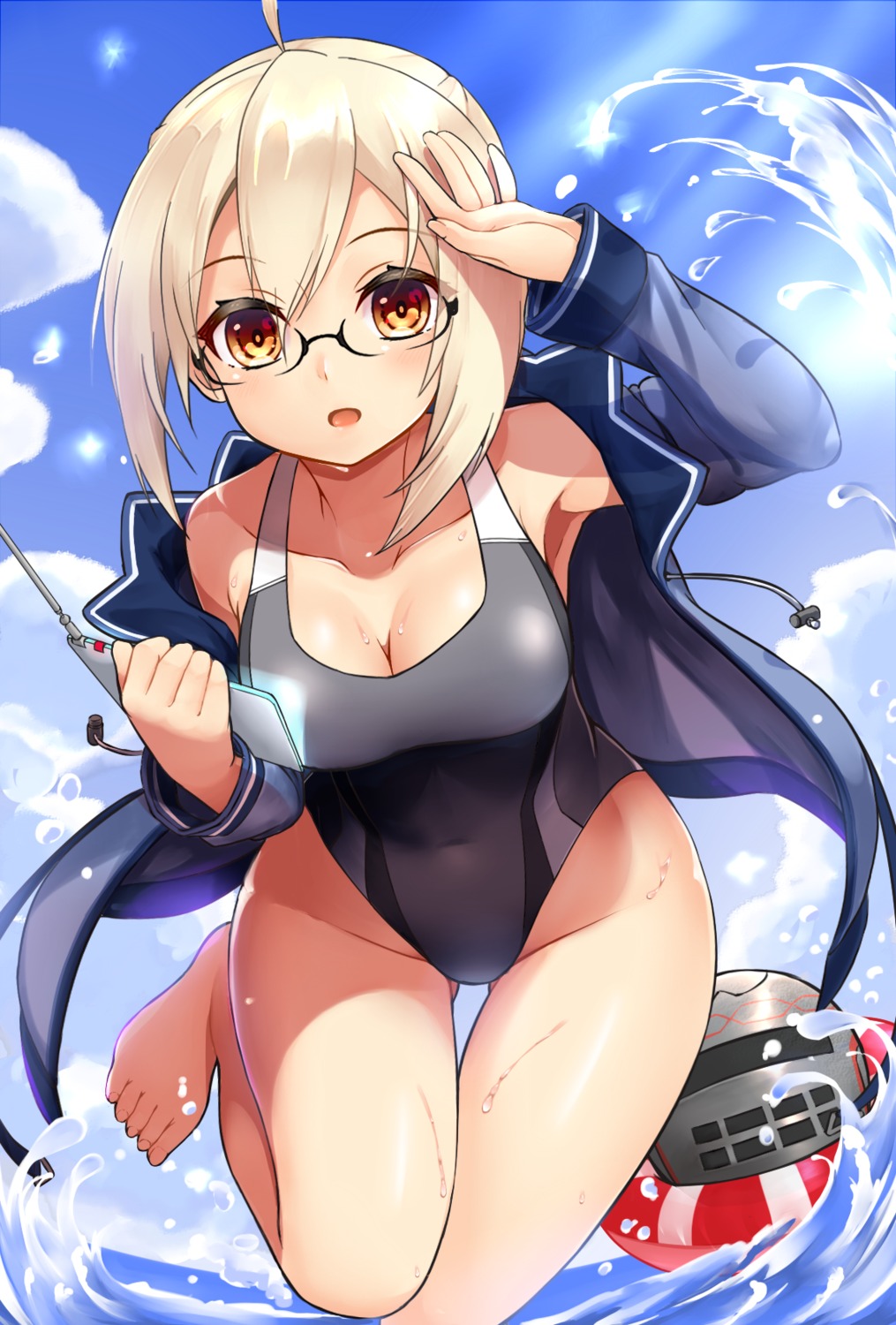 cleavage fate/grand_order heroine_x_alter megane shiron swimsuits wet