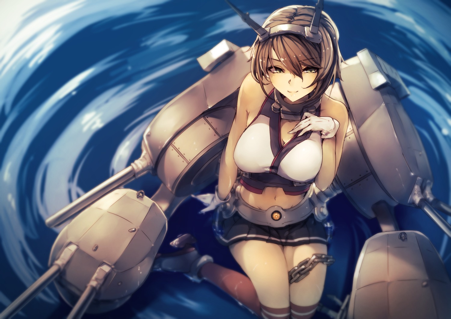 cleavage genyaky kantai_collection mutsu_(kancolle) thighhighs