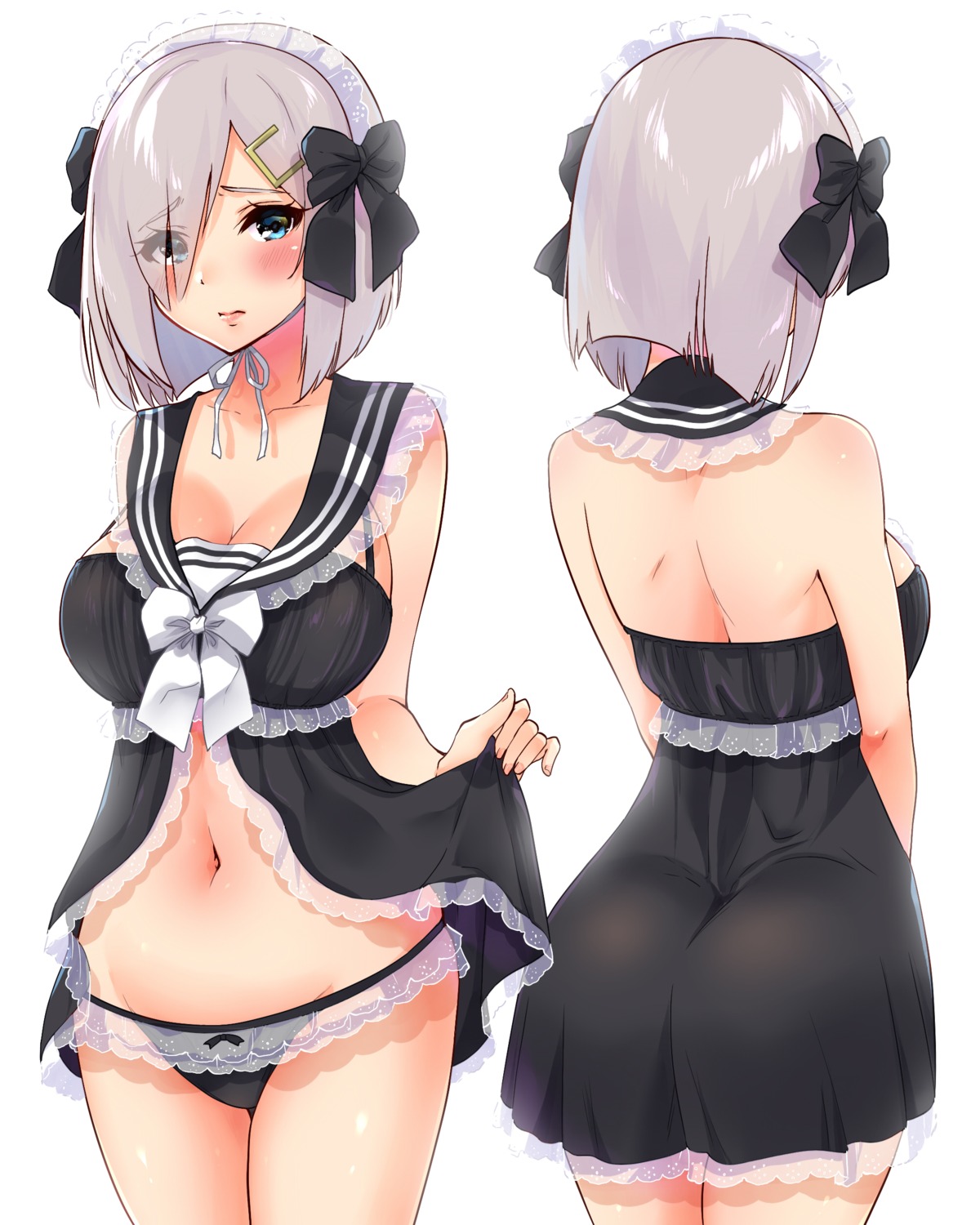 ass cleavage hamakaze_(kancolle) kantai_collection lingerie pantsu sarfata skirt_lift