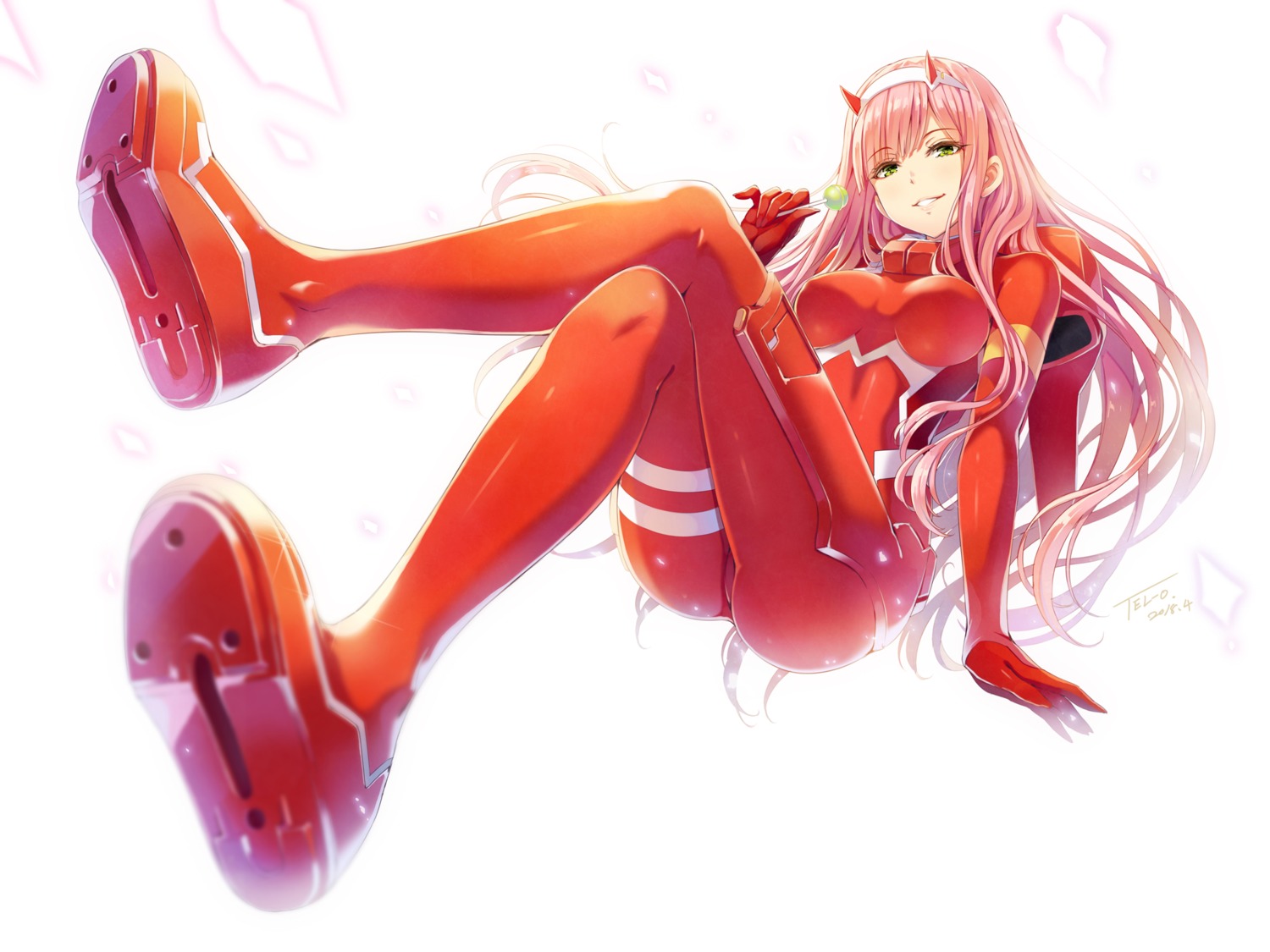 bodysuit darling_in_the_franxx horns tel-o zero_two_(darling_in_the_franxx)