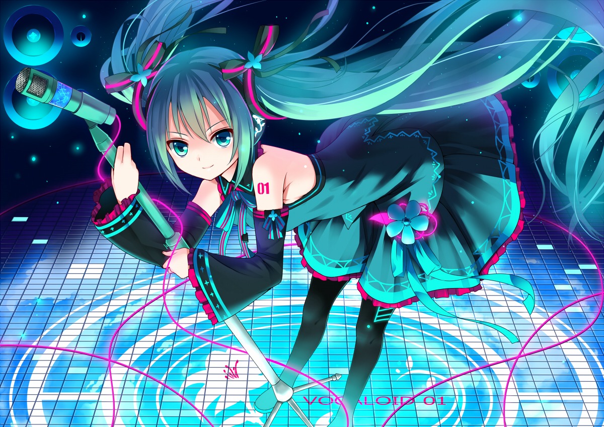 dress hatsune_miku headphones koi vocaloid