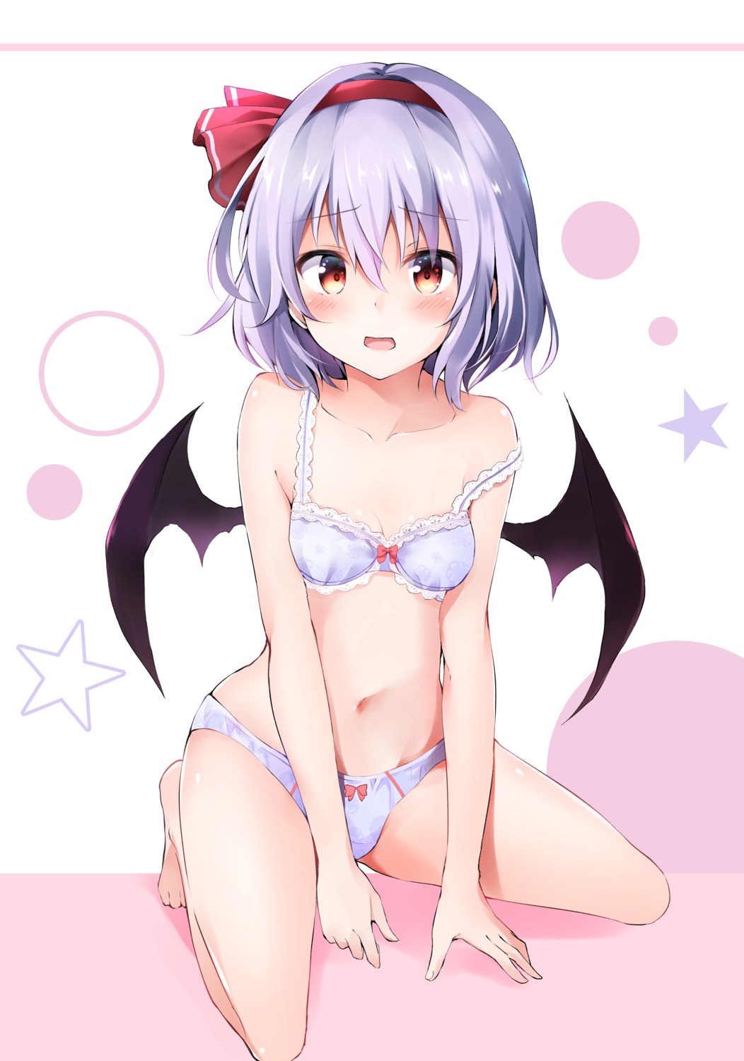 bra cleavage hyurasan loli pantsu remilia_scarlet touhou wings