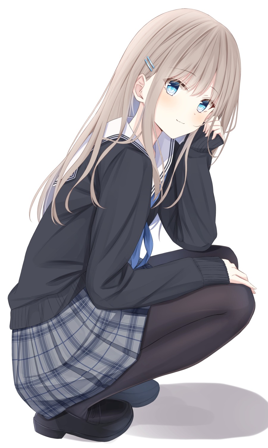 pantyhose seifuku senri_(senri_sen) skirt_lift sweater