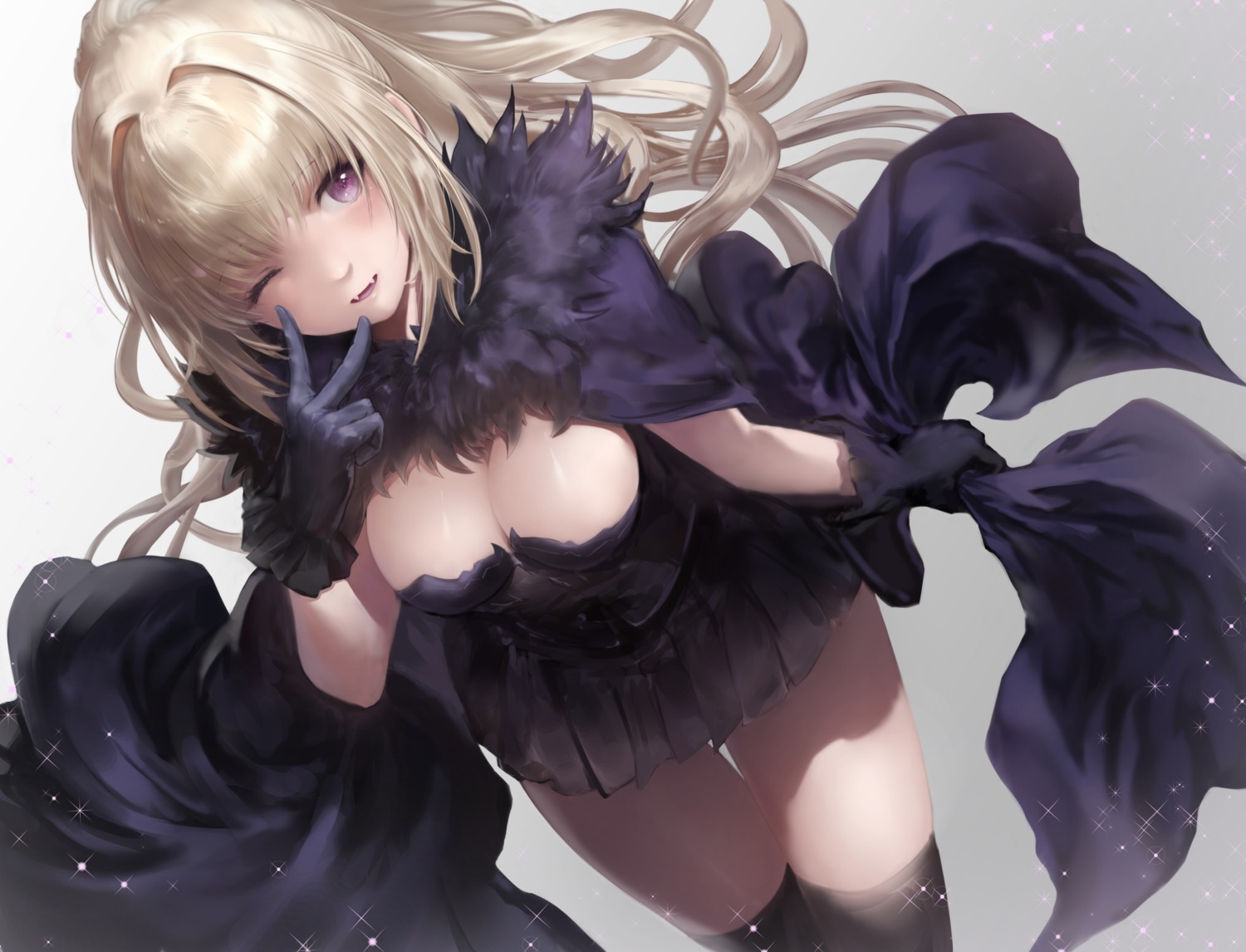 cleavage haori_io thighhighs