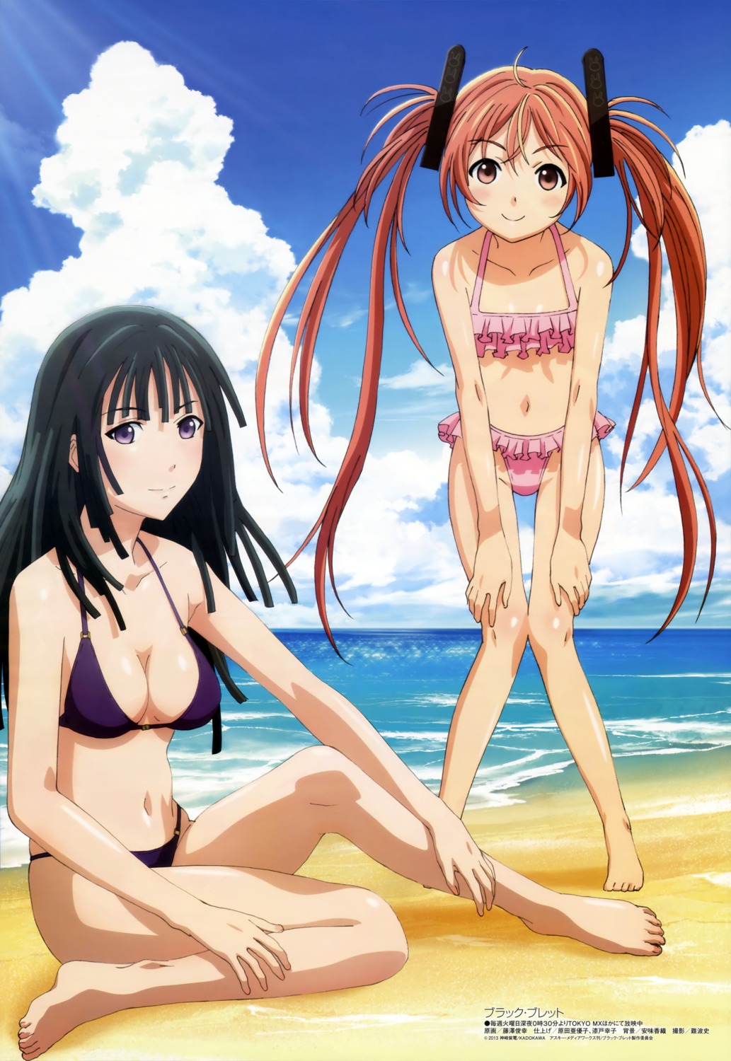 aihara_enju bikini black_bullet cleavage fujisawa_toshiyuki swimsuits tendou_kisara