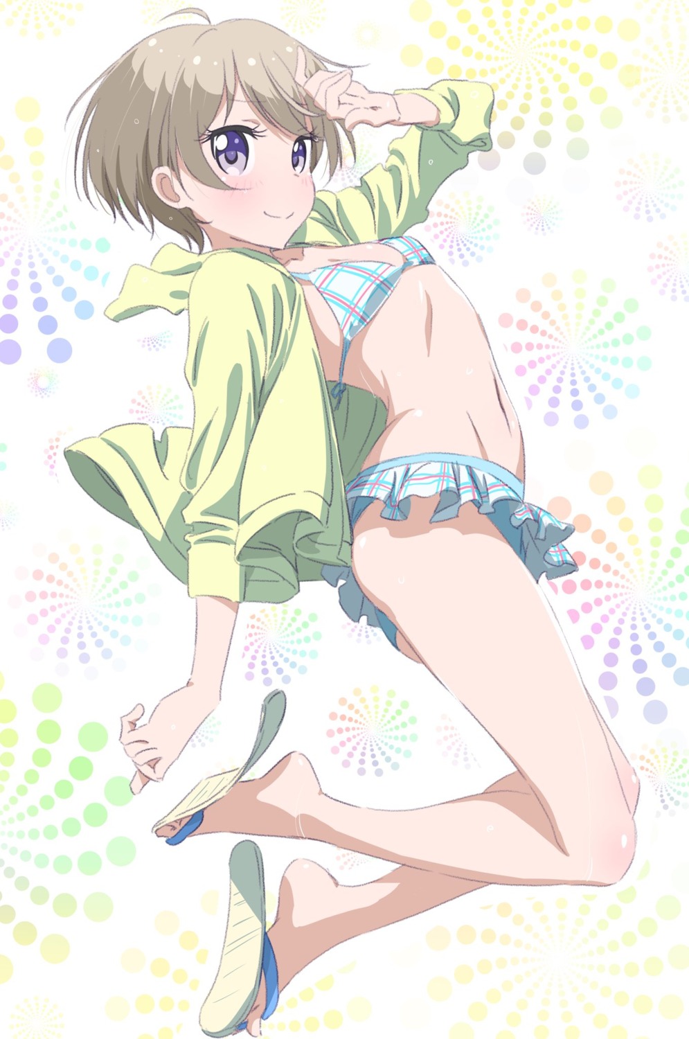 bikini cleavage hoshikawa_hotaru makicha new_game! open_shirt swimsuits