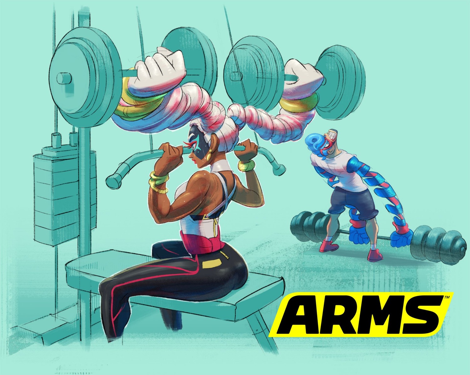 arms ass nintendo spring_man twintelle_(arms)