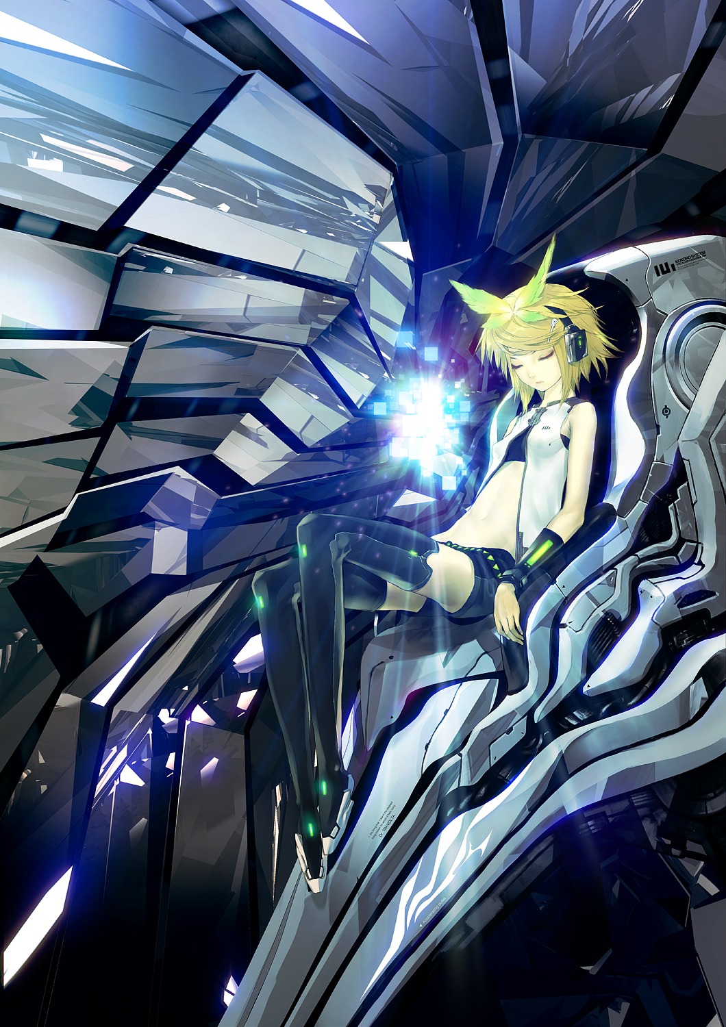 kagamine_rin redjuice thighhighs vocaloid