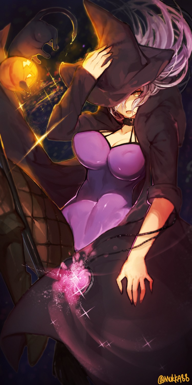 cleavage halloween mukka neko pantyhose witch