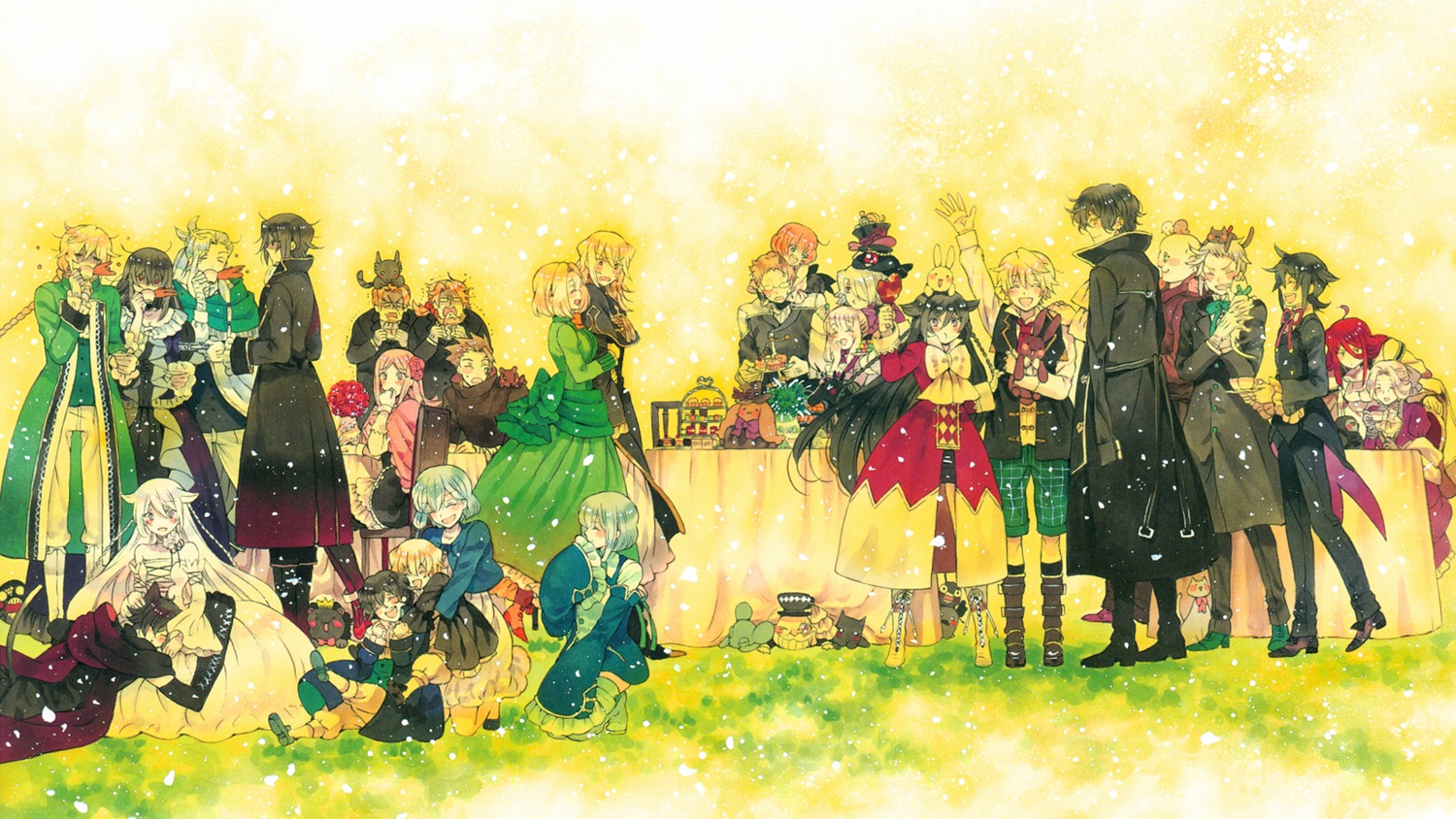 ada_vessalius alice_(pandora_hearts) animal_ears charlotte_baskerville cheshire cleavage doug_(pandora_hearts) dress eliot_nightray fang_(pandora_hearts) gilbert_nightray glen_baskerville heels jack_vessalius lacie_baskerville leo_baskerville levi_baskerville lolita_fashion megane mochizuki_jun neko nekomimi oscar_vessalius oz_vessalius ozwald pandora_hearts reim_lunettes rufus_barma shalon_rainsworth sheryl_rainsworth vincent_nightray wallpaper will_of_the_abyss zai_vessalius