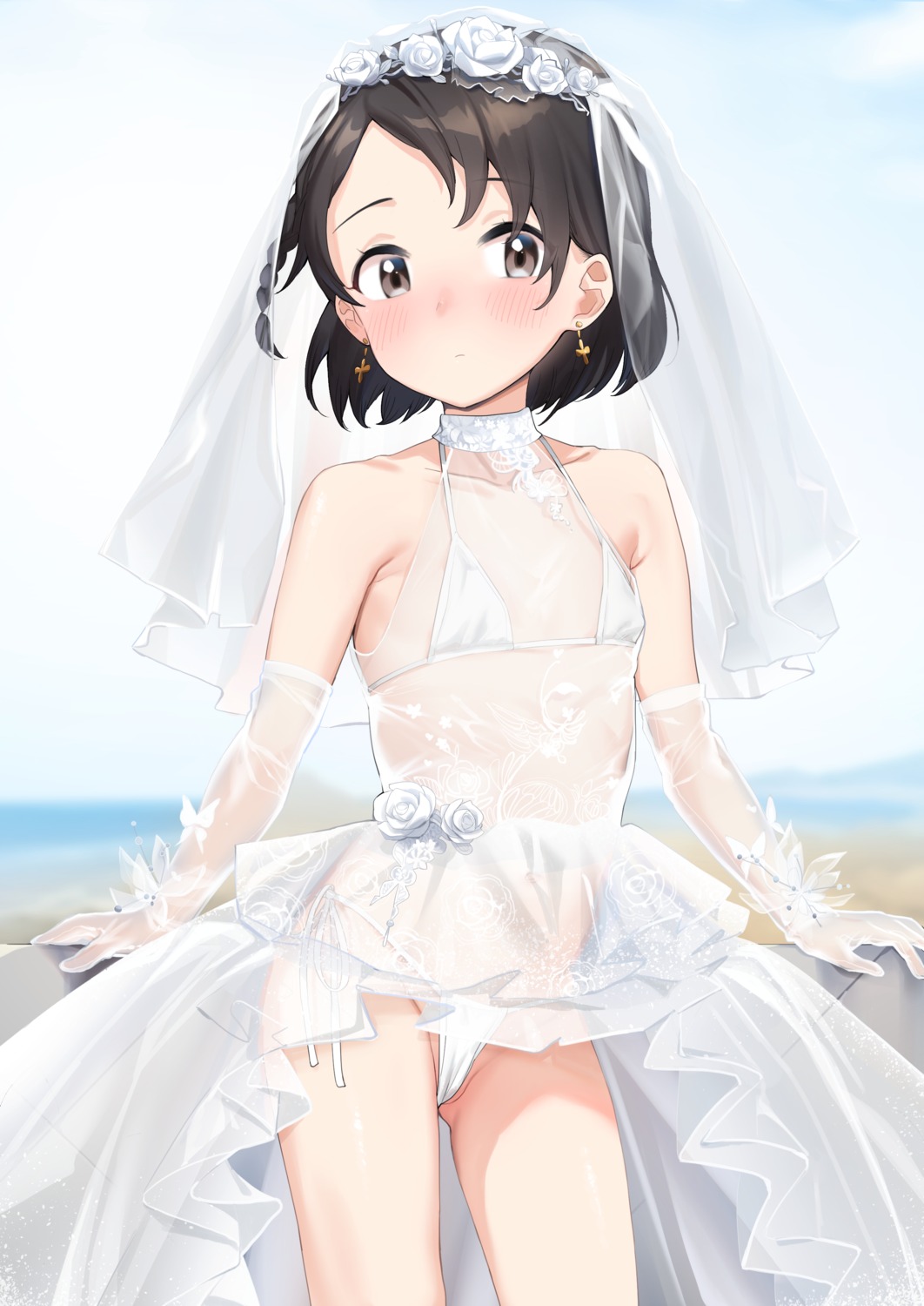 bikini cameltoe djheycha dress loli sasaki_chie see_through swimsuits the_idolm@ster the_idolm@ster_cinderella_girls the_idolm@ster_cinderella_girls_u149 thong wedding_dress