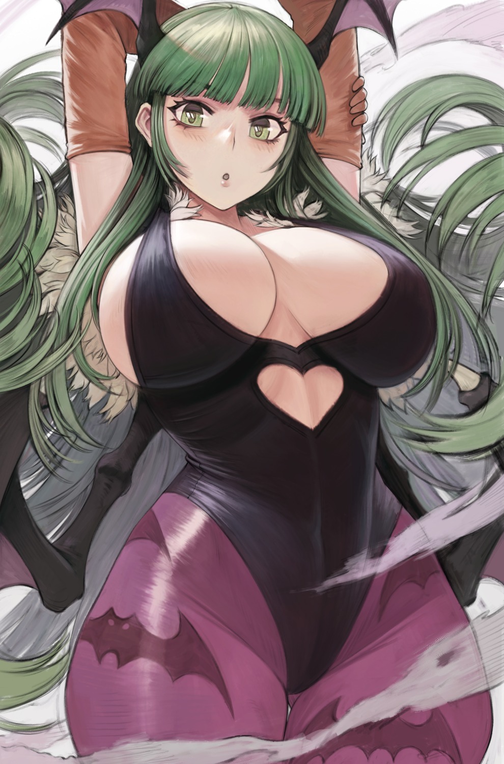 carcass_(artist) dark_stalkers leotard morrigan_aensland no_bra pantyhose wings