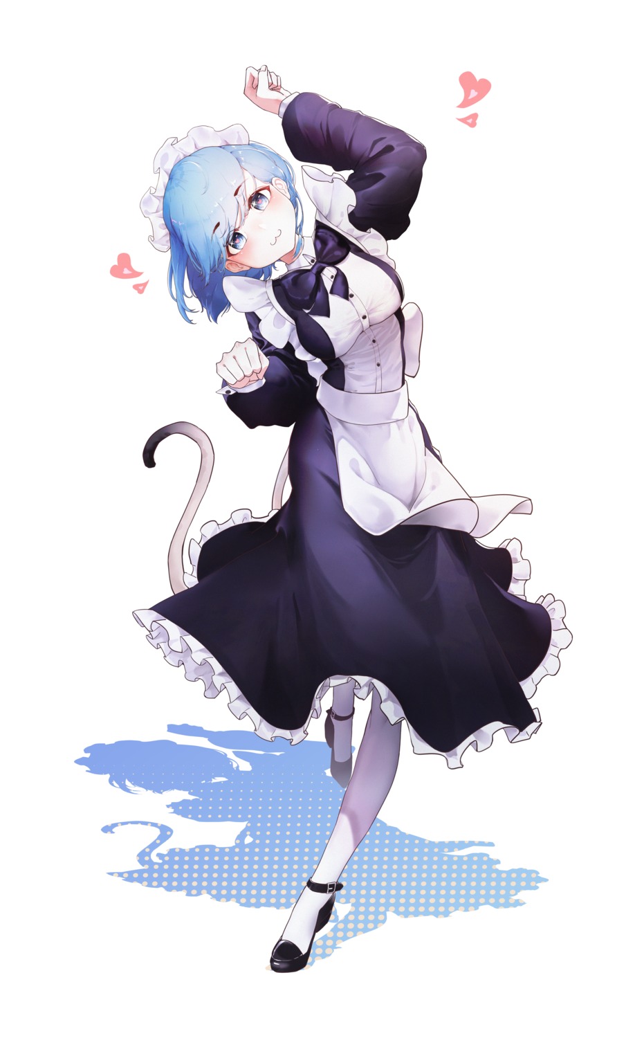 l_ract maid pantyhose re_zero_kara_hajimeru_isekai_seikatsu rem_(re_zero) tail