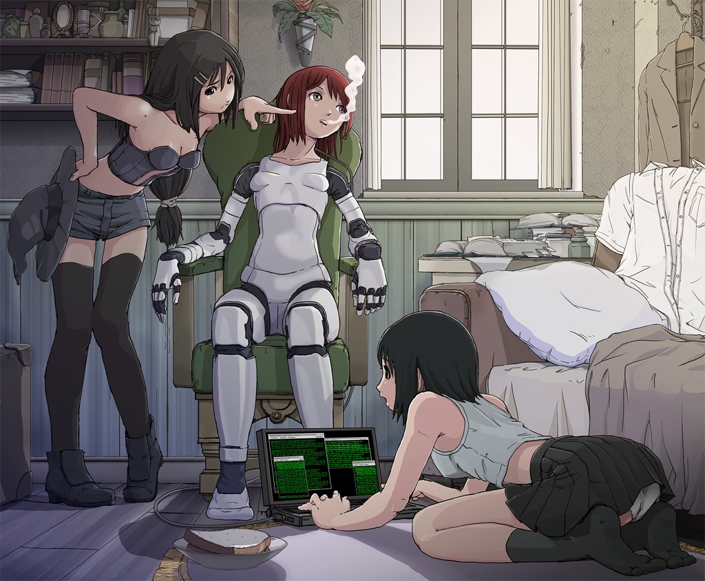 cleavage mecha pantsu sukabu thighhighs