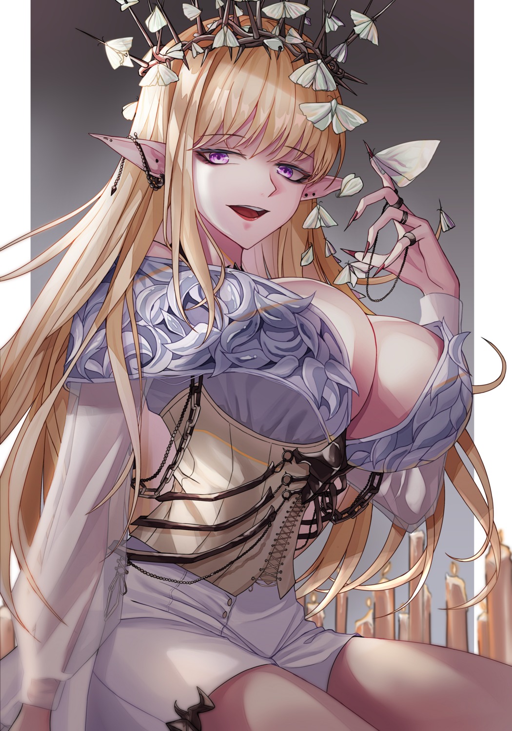 dungeon_fighter no_bra open_shirt pointy_ears soo