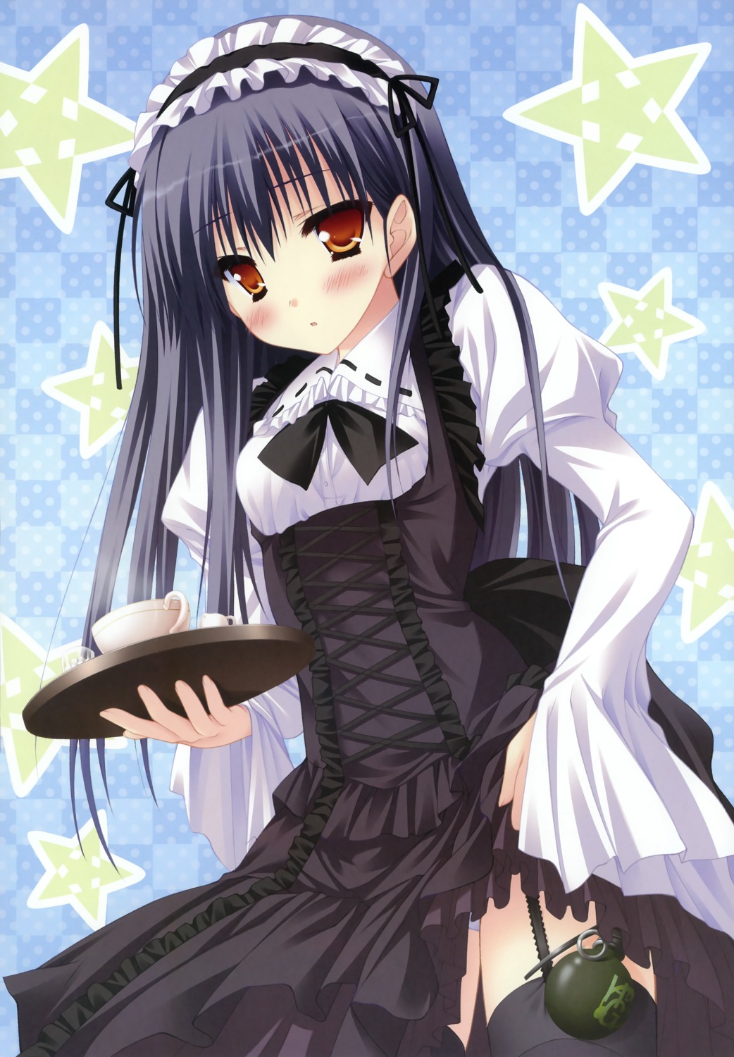 fixed hello_good-bye lolita_fashion lump_of_sugar maid moekibara_fumitake pantsu rindou_natsume stockings thighhighs