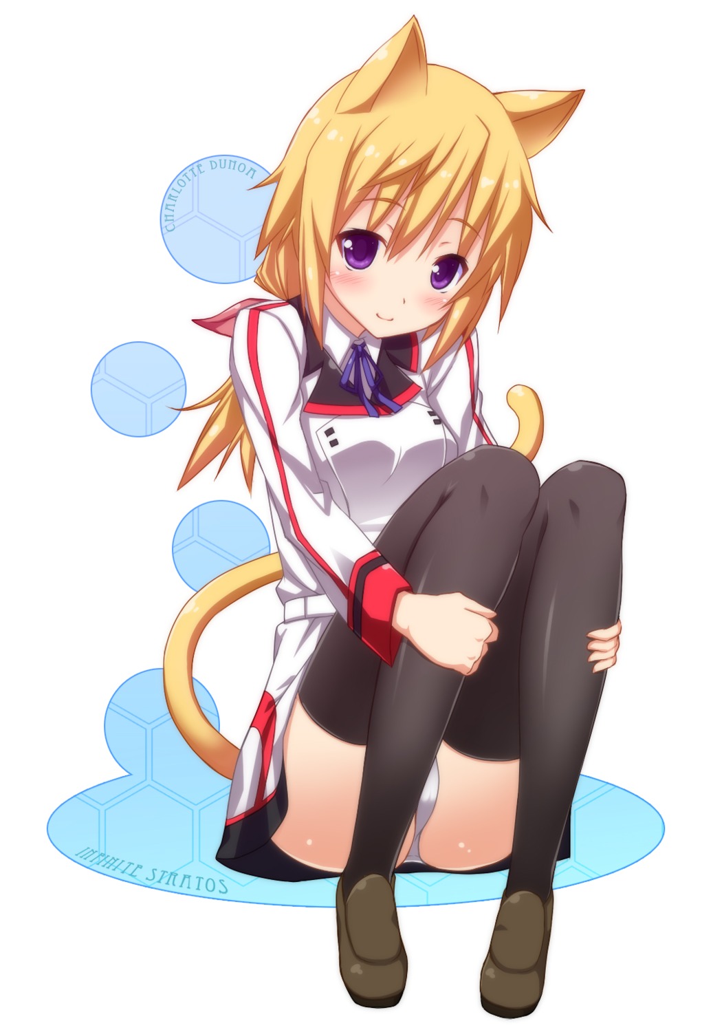 animal_ears charlotte_dunois infinite_stratos nectar-ii nekomimi pantsu tail thighhighs