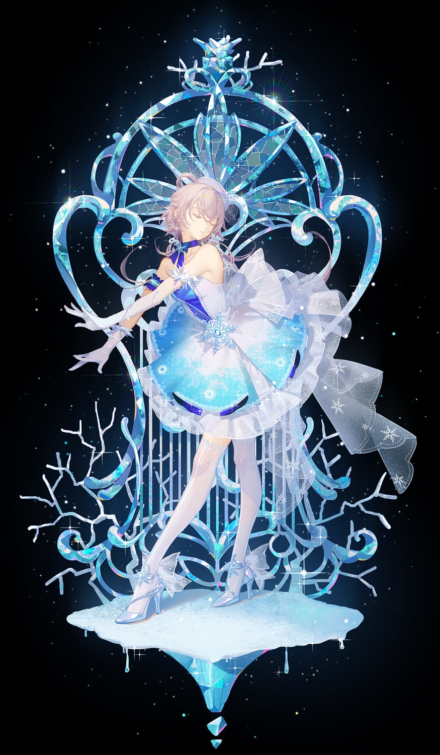 dress heels luo_tianyi skirt_lift thighhighs tidsean vocaloid