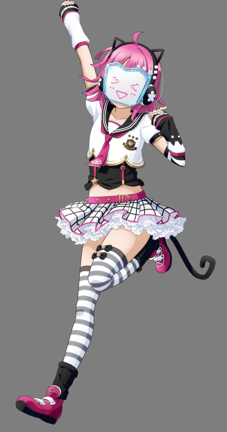 headphones love_live! love_live!_nijigasaki_high_school_idol_club love_live!_school_idol_festival love_live!_school_idol_festival_all_stars tail tennouji_rina thighhighs transparent_png