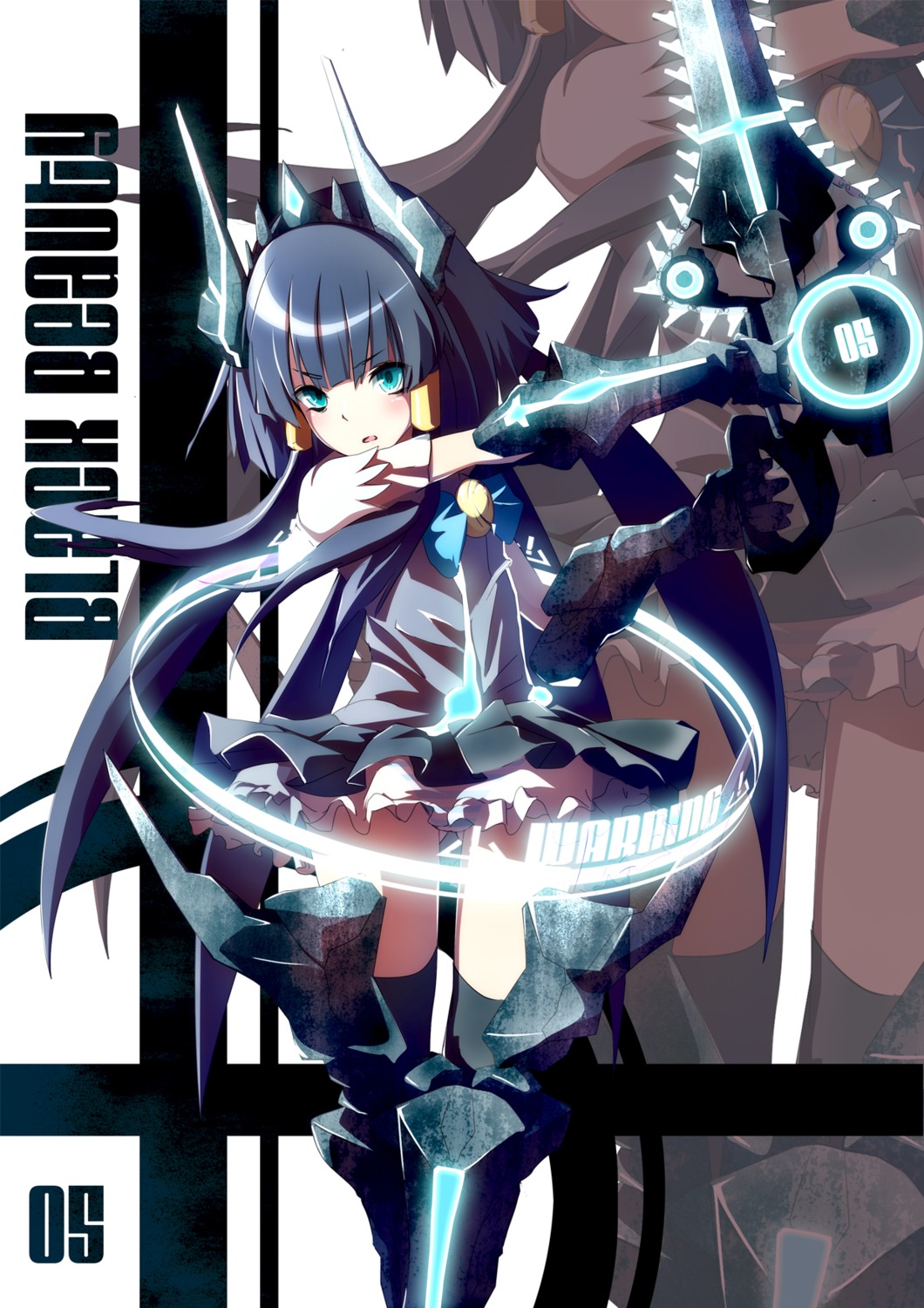 aoki_reika armor black_rock_shooter cosplay meron_to_maria pantsu pretty_cure see_through shimapan smile_precure! sword thighhighs vocaloid