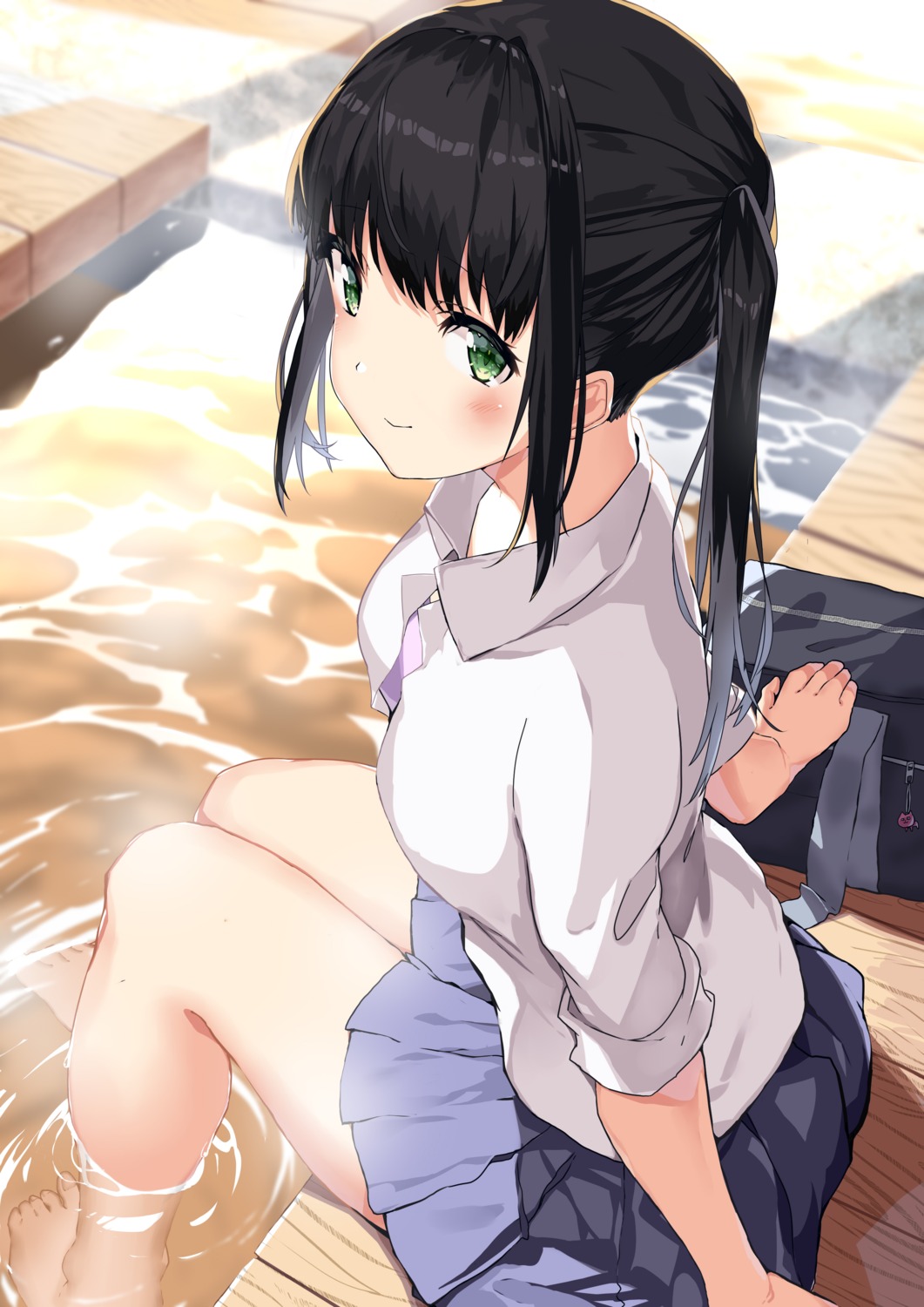 kura_ekaki onsen seifuku wet