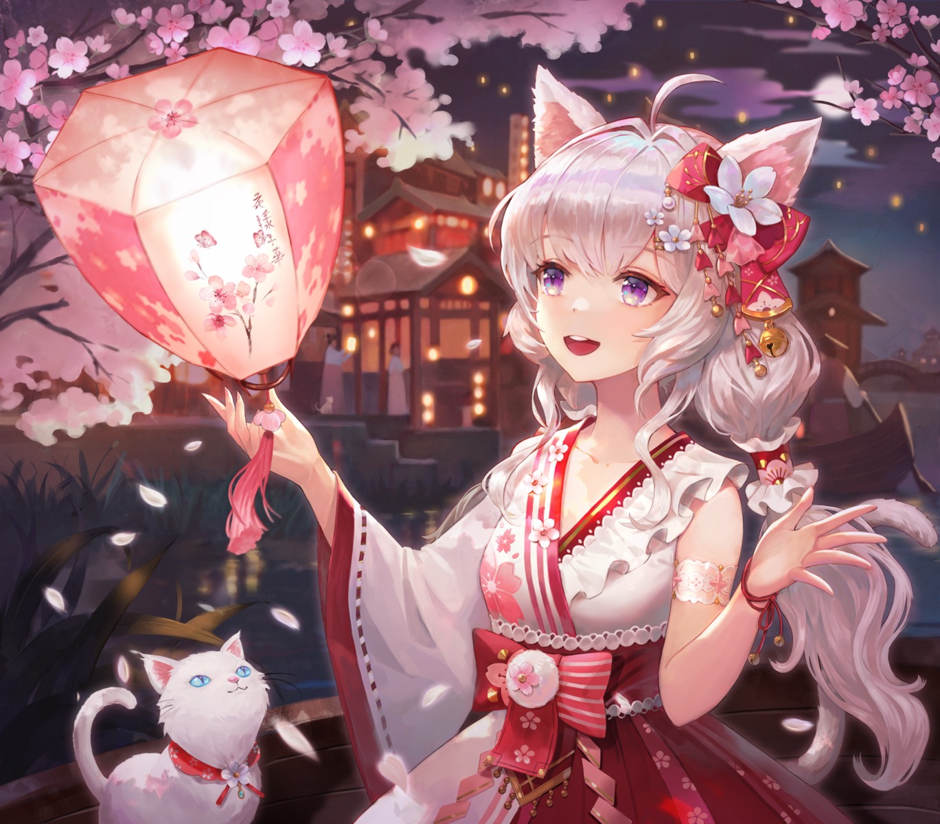 animal_ears coldstone japanese_clothes neko nekomimi tail