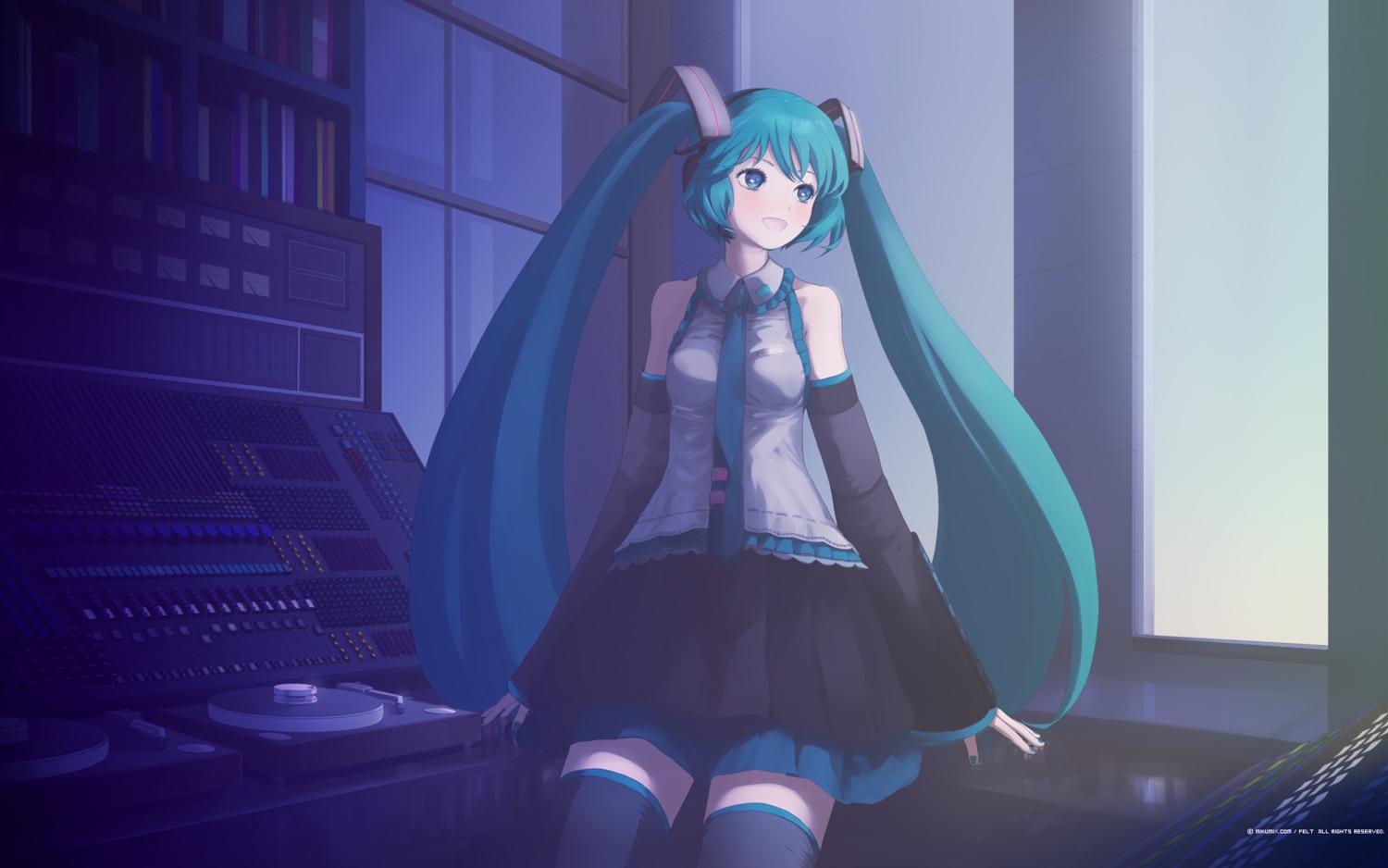 hatsune_miku lidsan thighhighs vocaloid wallpaper