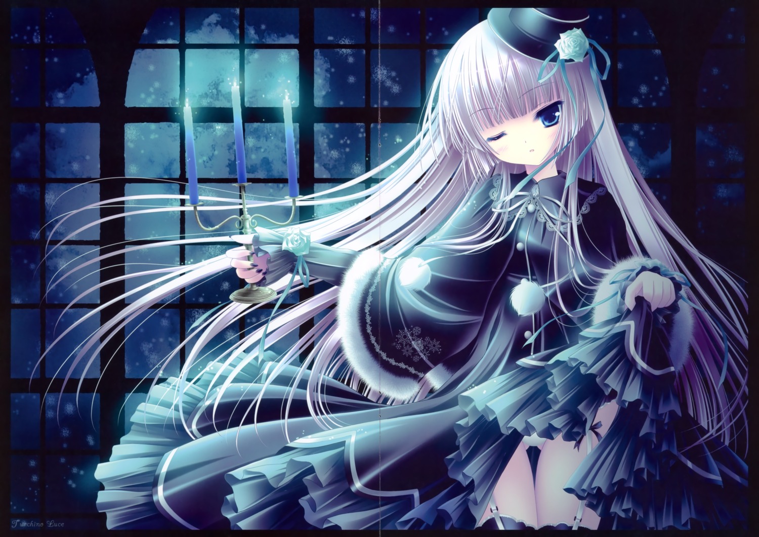 crease dress lolita_fashion pantsu skirt_lift thighhighs tinkerbell tinkle