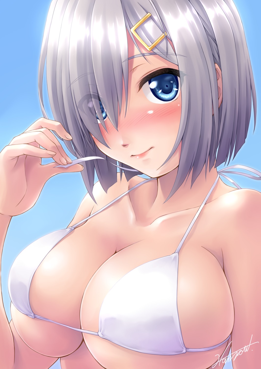 bikini_top cleavage hamakaze_(kancolle) kagehara_hanzow kantai_collection swimsuits underboob