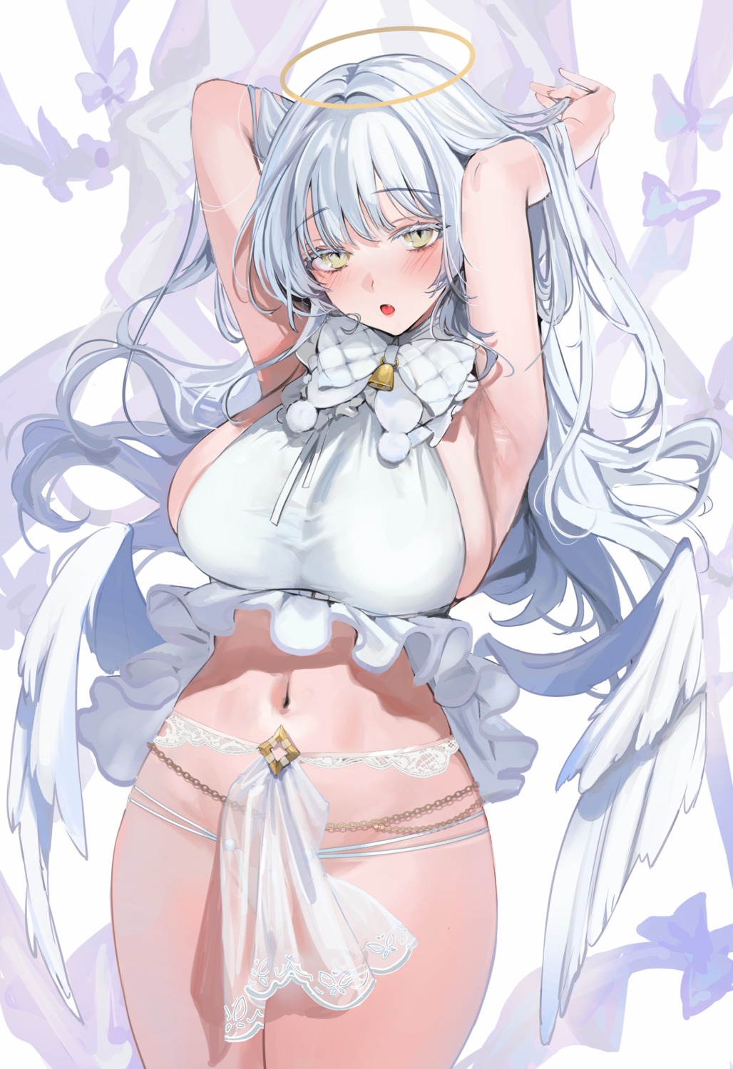 angel kandzume_(kandume200) no_bra pantsu see_through thong wings