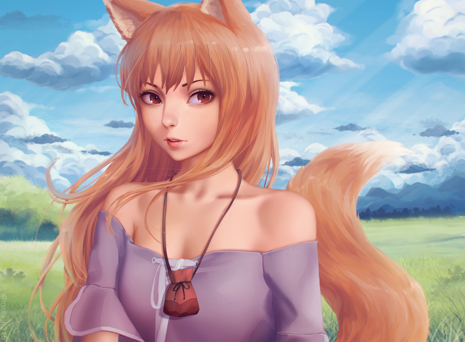 animal_ears holo miura_naoko spice_and_wolf tail