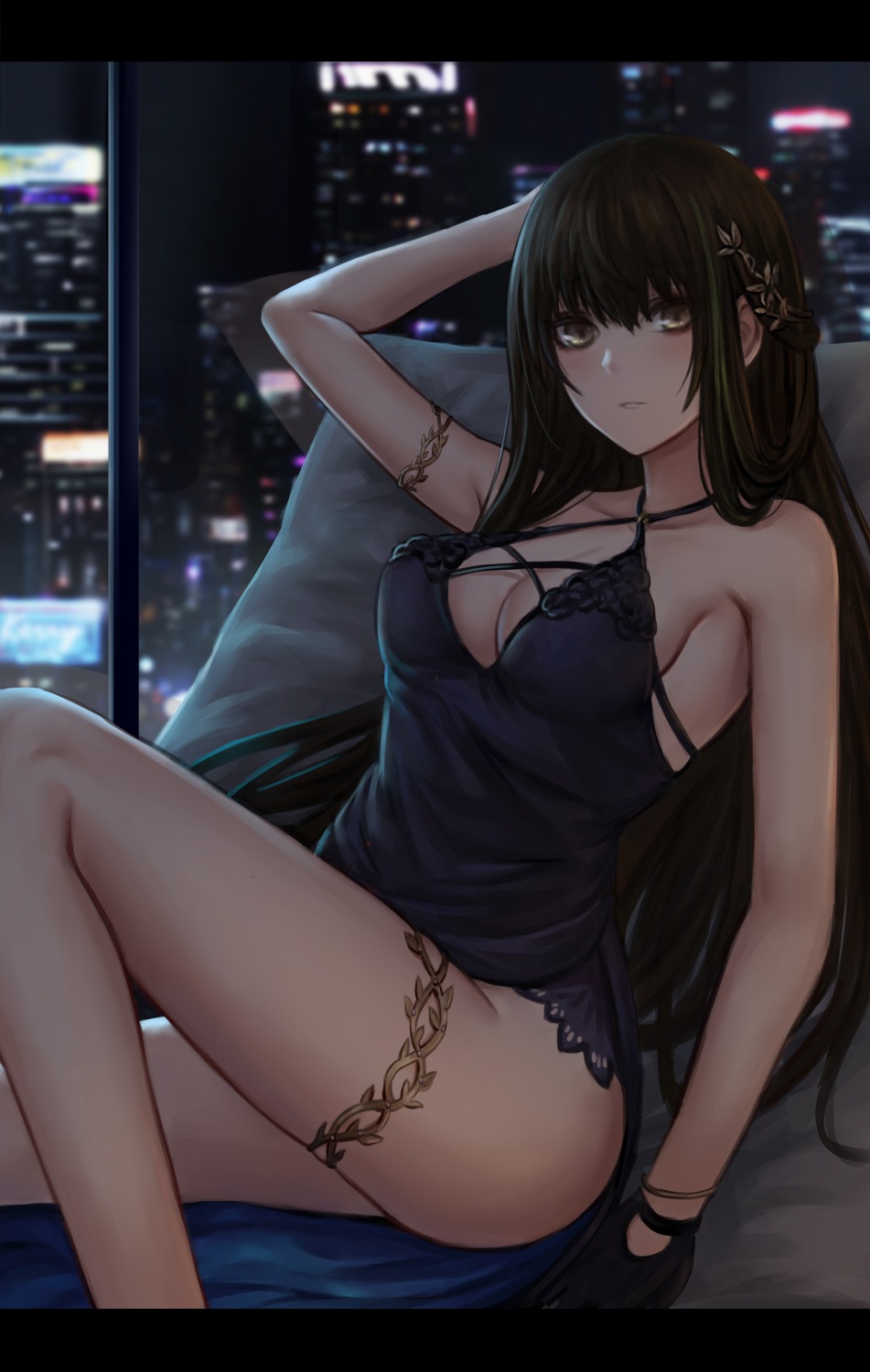 garter girls_frontline m4a1_(girls_frontline) no_bra selcky