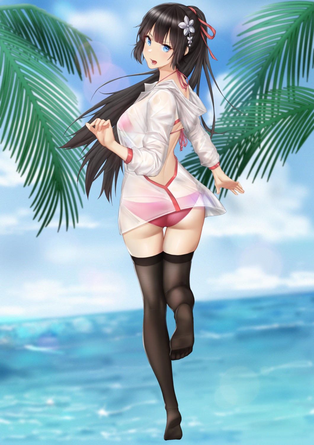 ass bbdaoa_(1446759744) bikini see_through swimsuits thighhighs