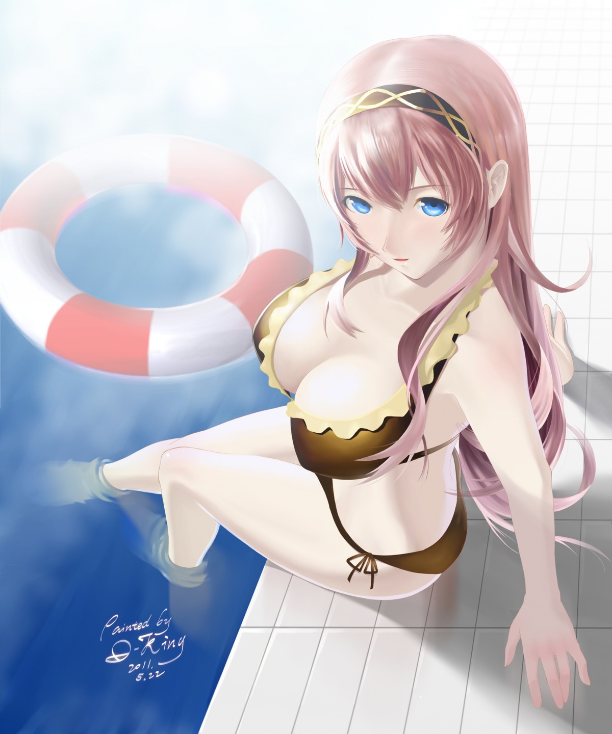 bikini cleavage megurine_luka okingjo swimsuits vocaloid