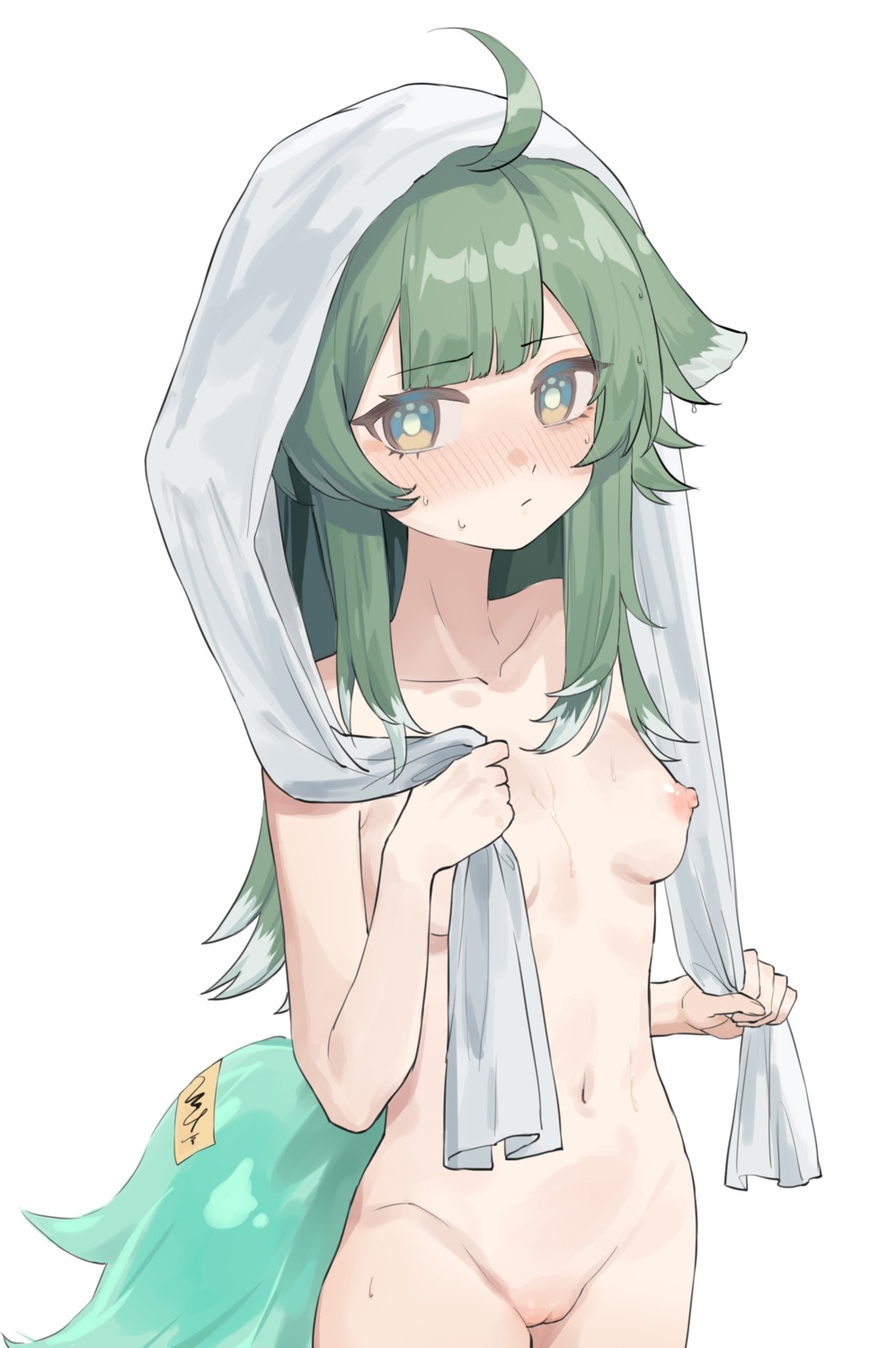 animal_ears honkai:_star_rail huohuo loli naked nipples pussy tail towel uncensored user_awny2723 wet