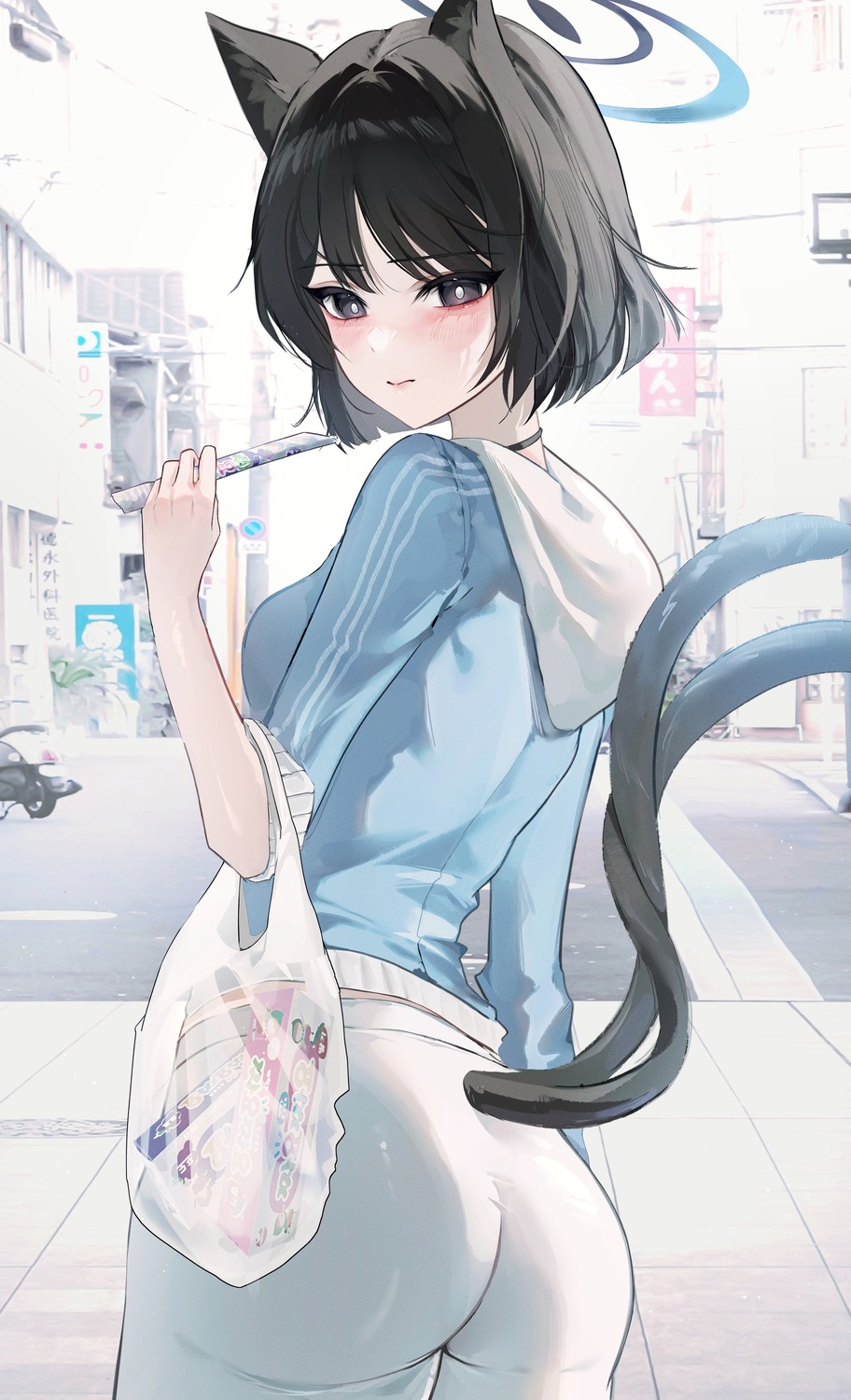 animal_ears ass blue_archive halo jaduade kiryuu_kikyou nekomimi tail