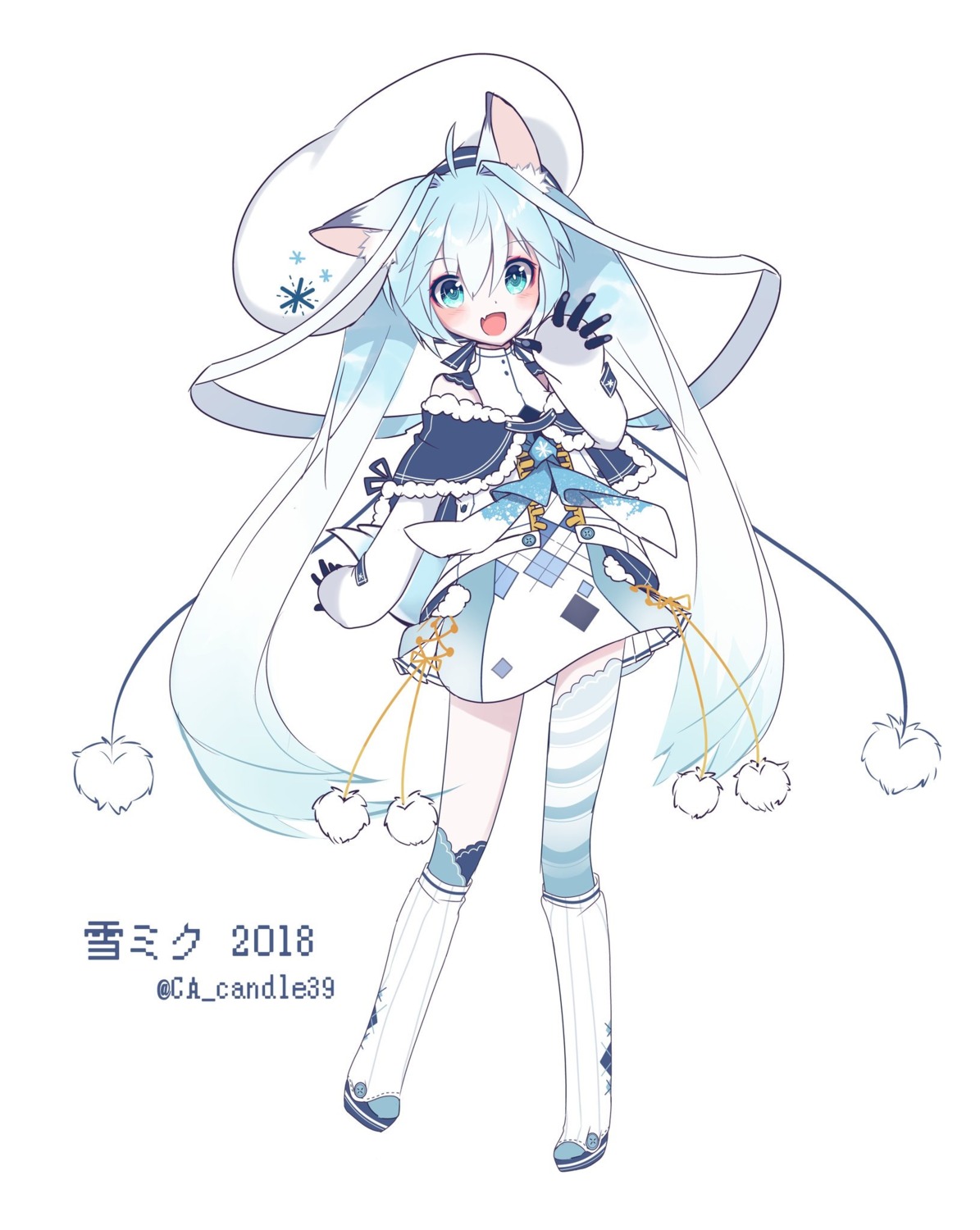 animal_ears chuuko_anpu hatsune_miku thighhighs vocaloid yuki_miku