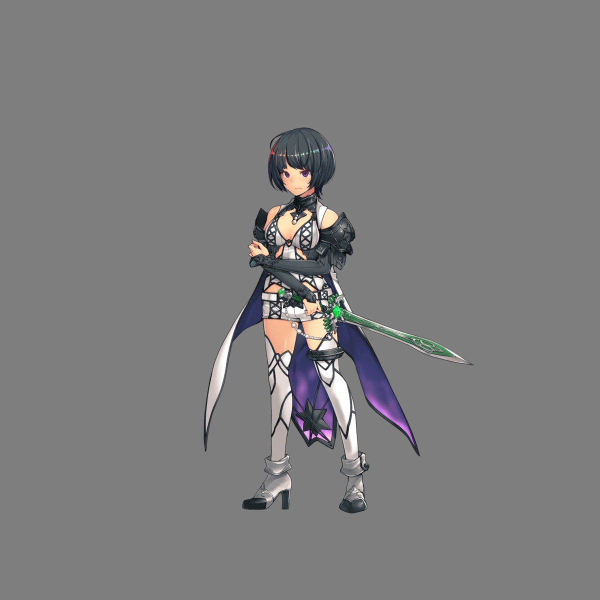 armor cleavage heels hoshi_no_girls_odyssey sword thighhighs transparent_png