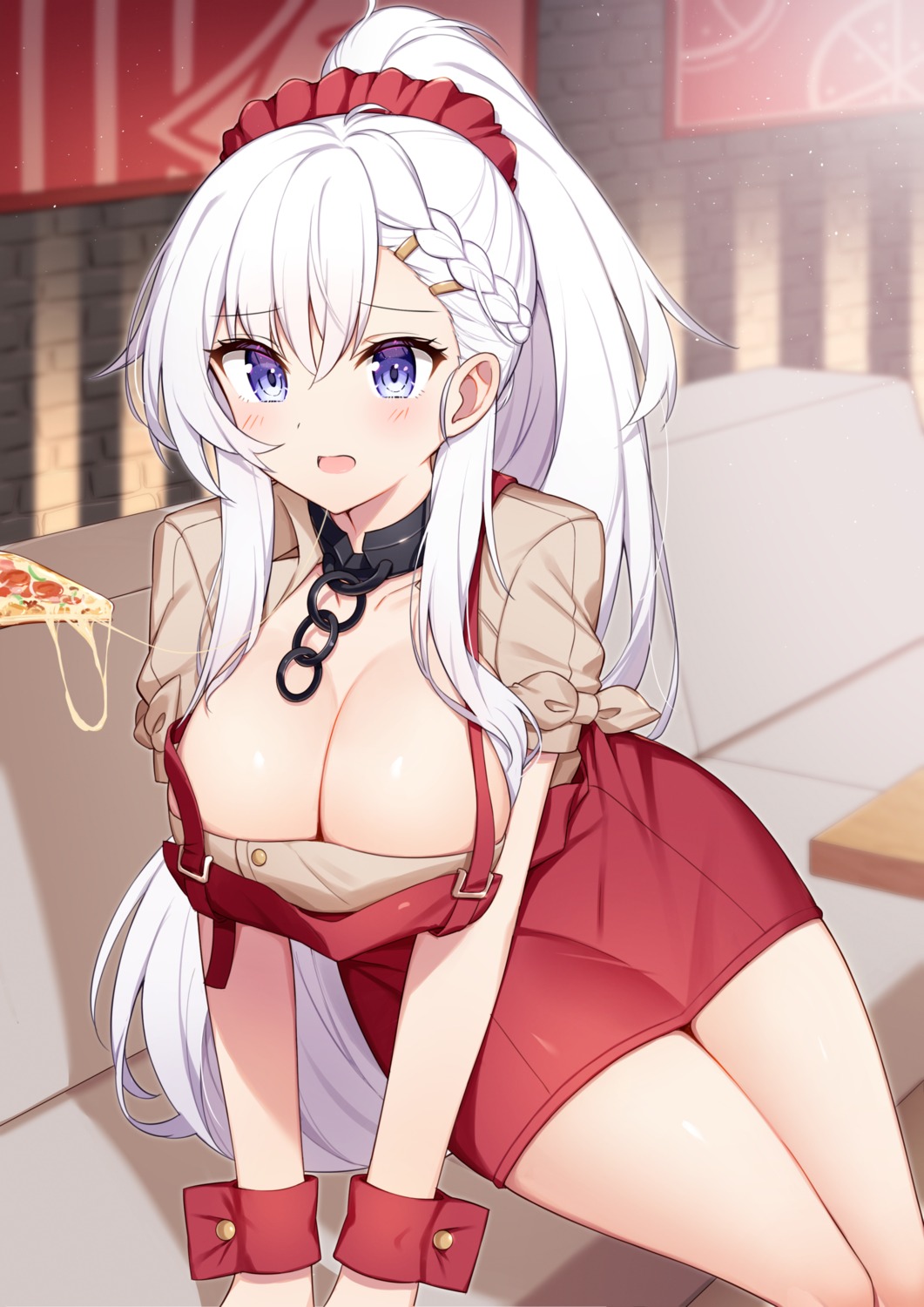 azur_lane belfast_(azur_lane) no_bra takeg05 waitress