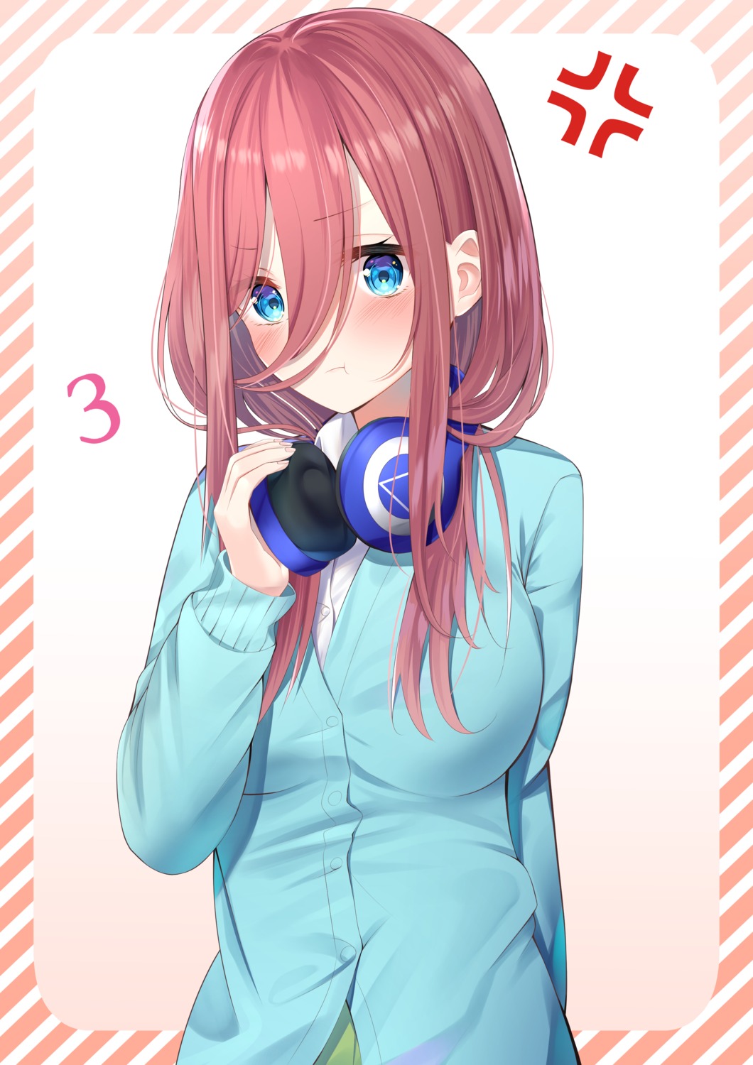 5-toubun_no_hanayome headphones nakano_miku nari_(narikashi) seifuku sweater