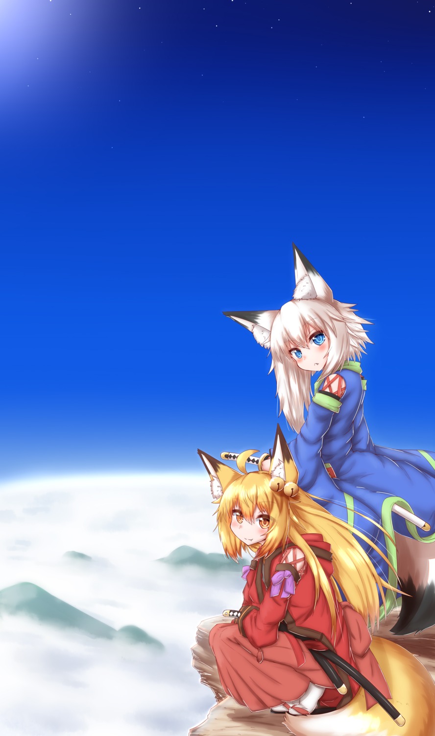 animal_ears horokusa kitsune sword tail