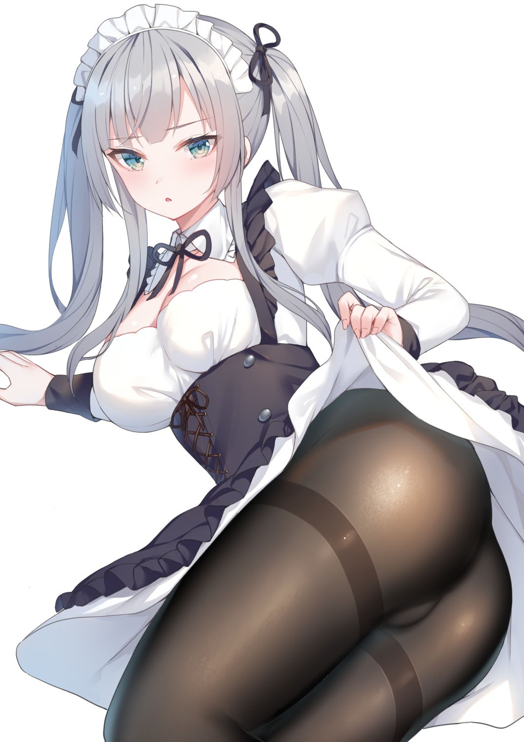 alexmaster ass cleavage maid pantsu pantyhose skirt_lift