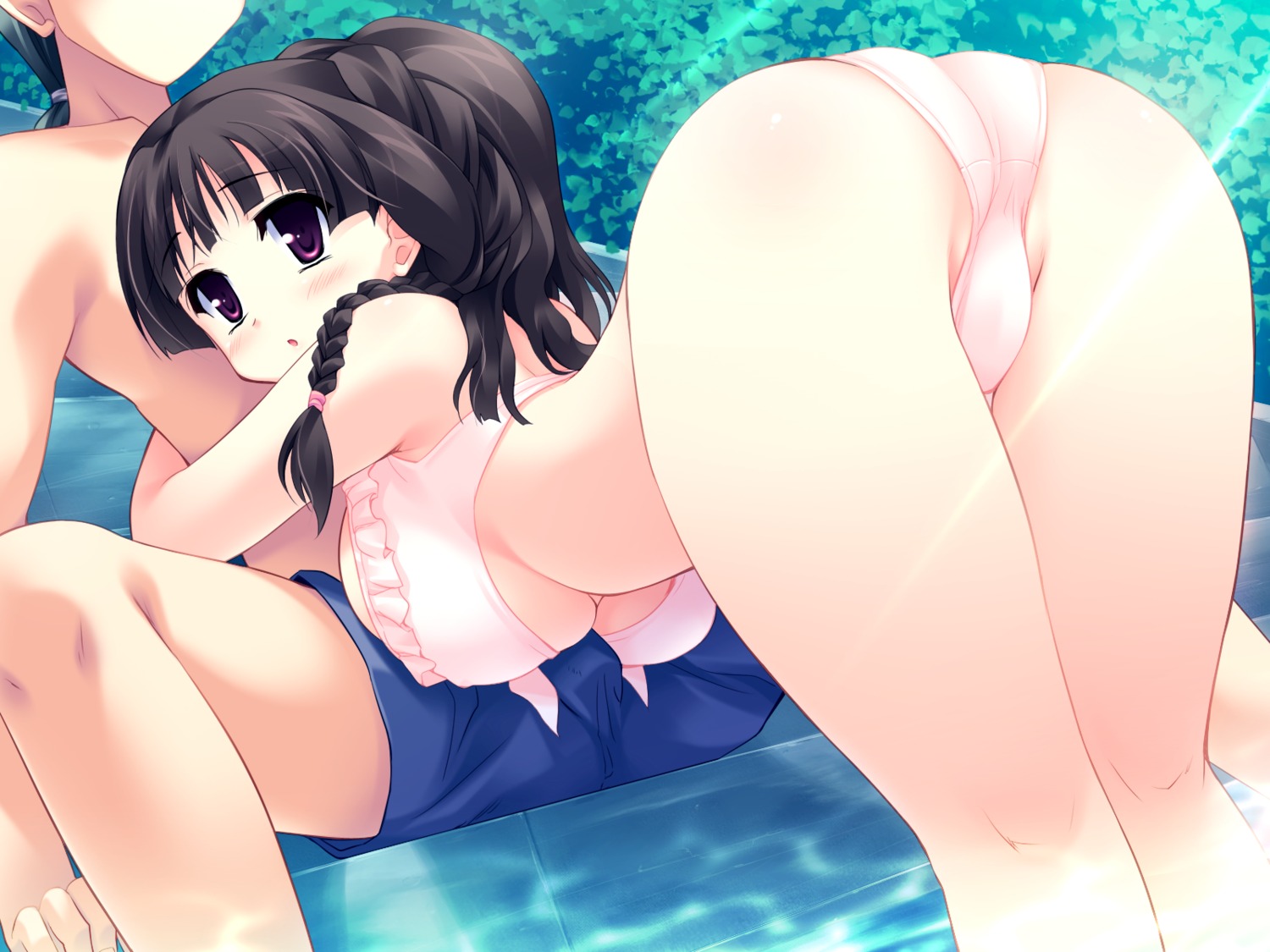 ass bikini game_cg hachikazuki_chizuru harukazedori_ni_tomarigi_wo_2nd_story skyfish swimsuits tougarashi_hideyu underboob