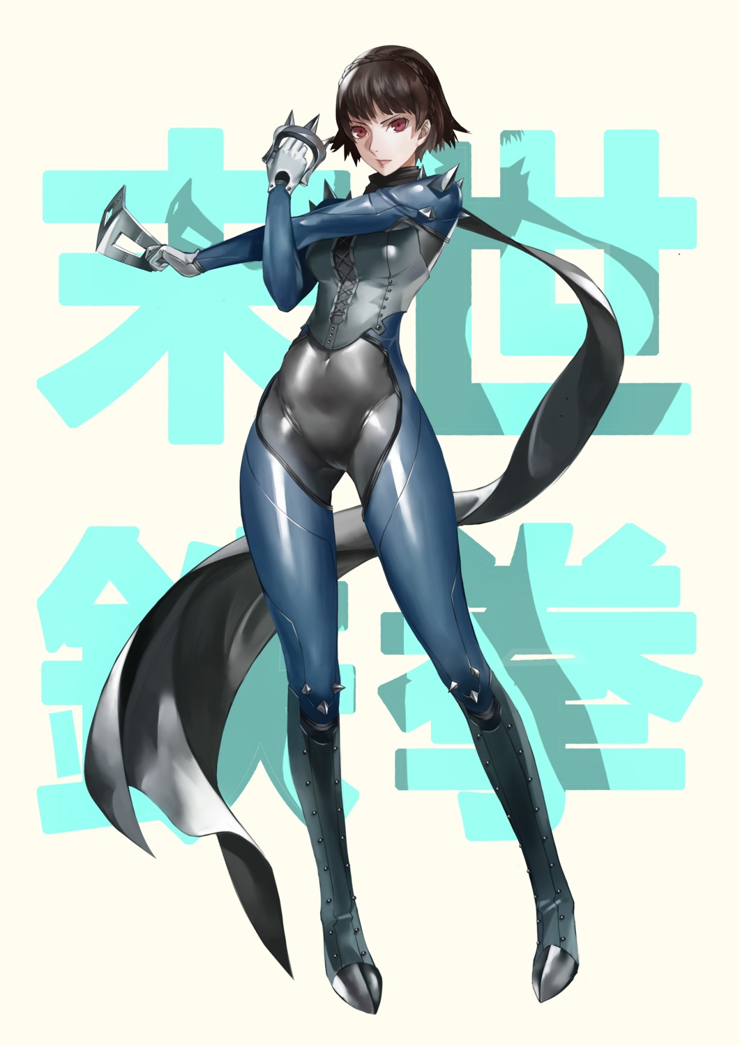 bodysuit jiji_(pixiv10646874) persona_5 weapon