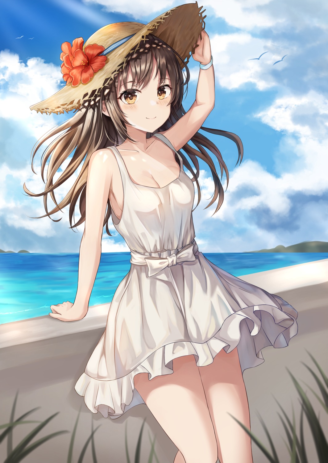 dress no_bra skirt_lift summer_dress zeroillya