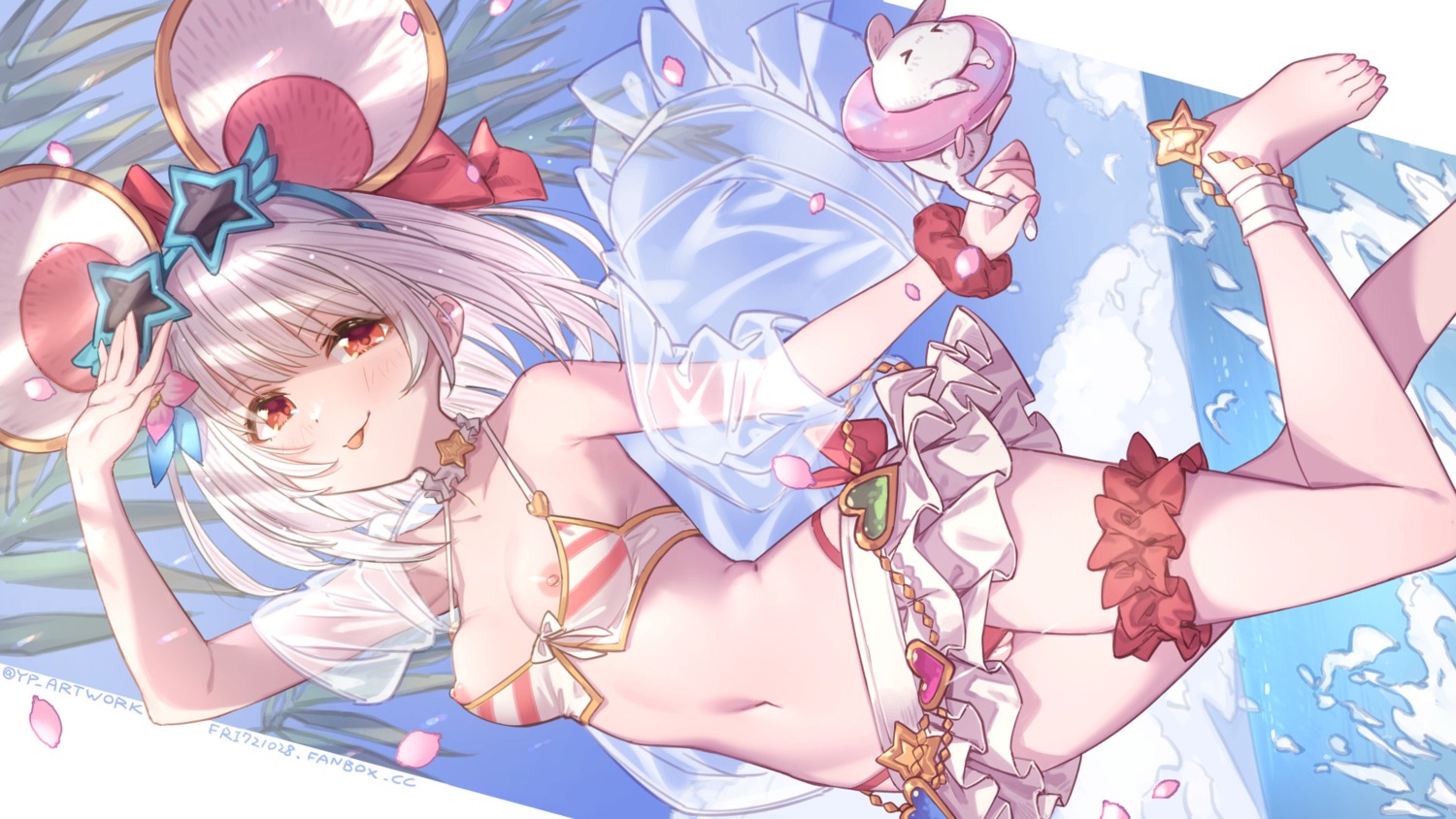 animal_ears bikini granblue_fantasy nipples pussy see_through swimsuits uncensored vikala_(granblue_fantasy) wallpaper yellowpaint.