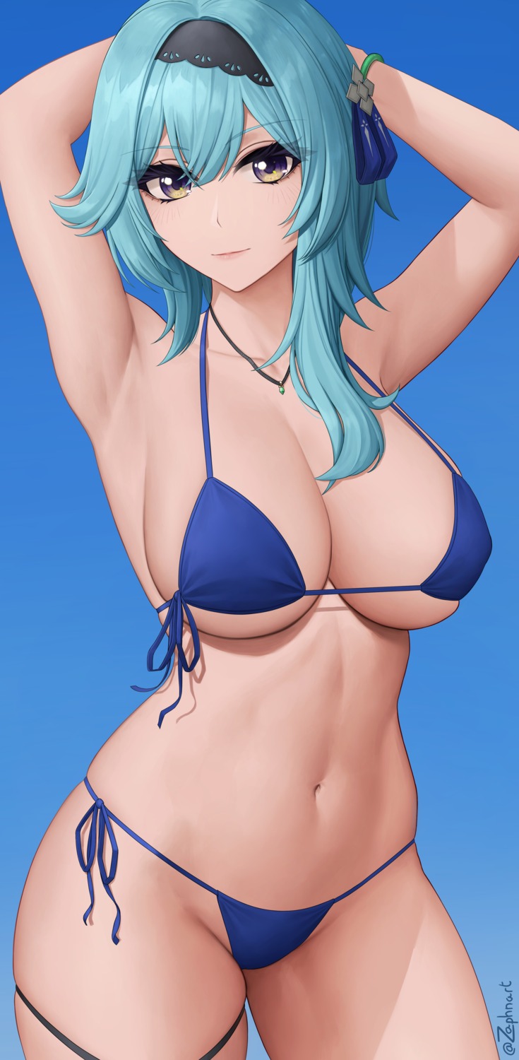 bikini eula garter genshin_impact swimsuits zaphn