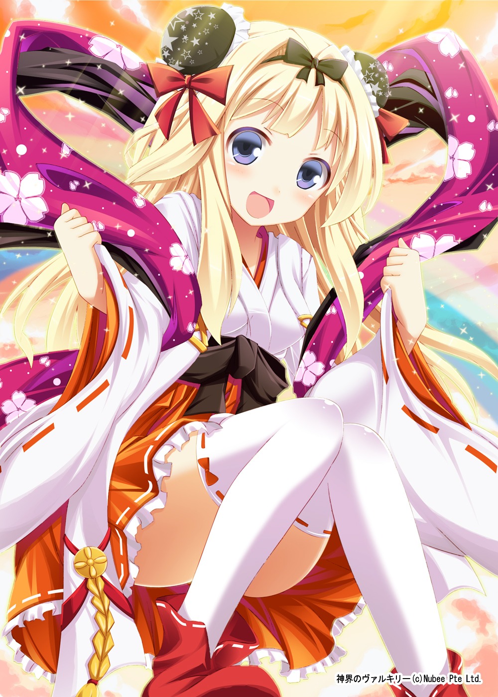 miko stockings thighhighs usagi_nezumi