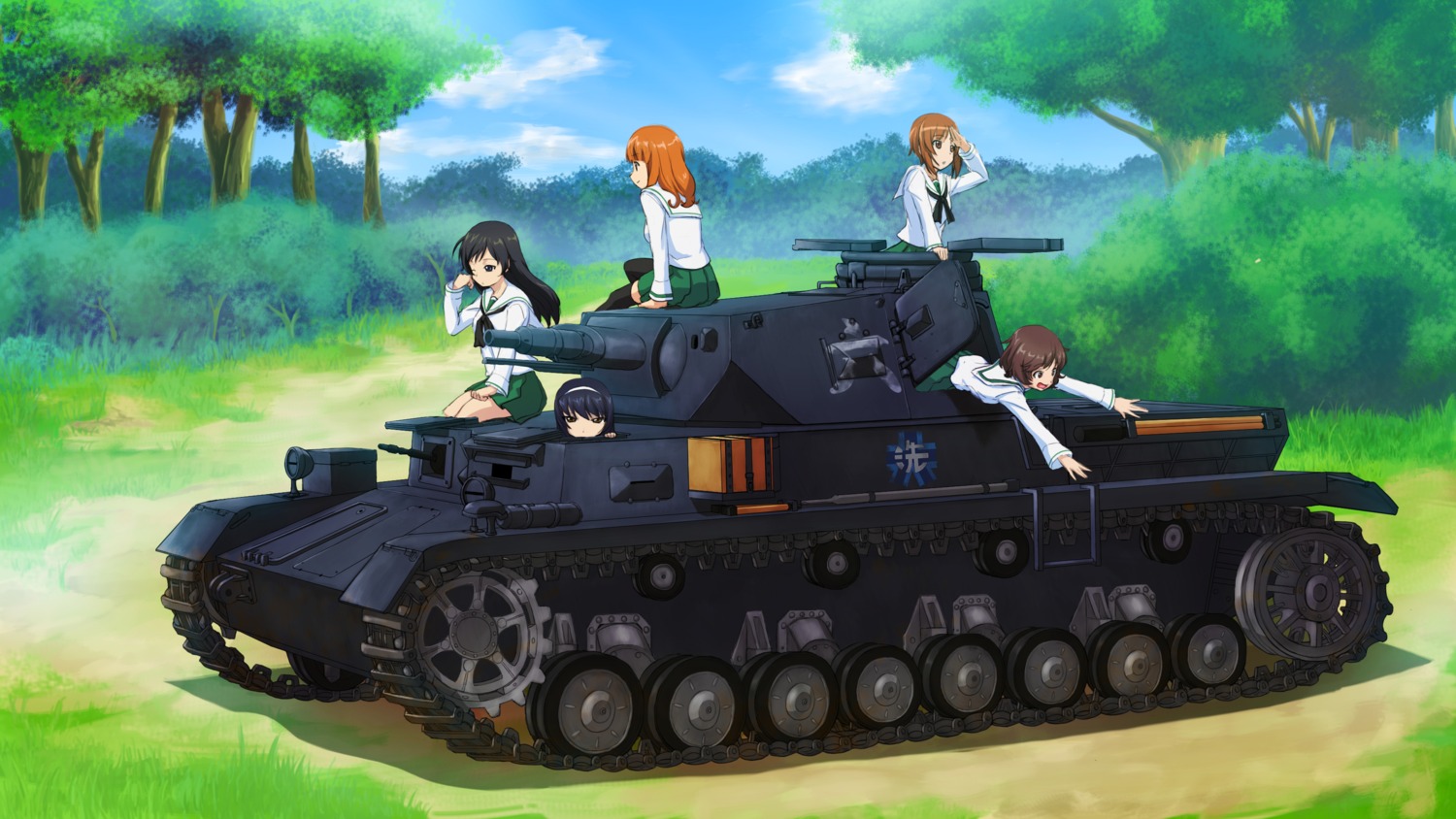 akiyama_yukari girls_und_panzer isuzu_hana nishizumi_miho reizei_mako takebe_saori yuuki